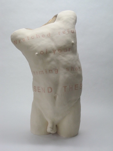 Chris Corson Ceramic, glaze, gold luster, iron oxide image transfer 26" x 13" x 12" $3000 Click here to Inquire