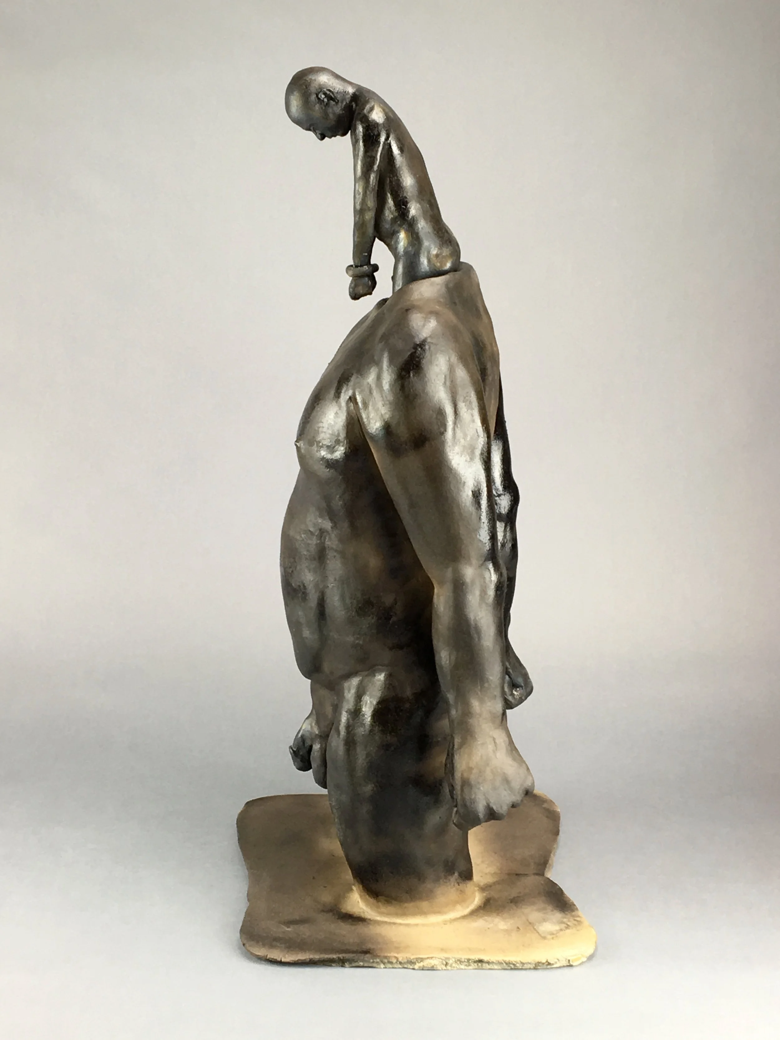 All in a Day (Figure and five inserts) Pit-fired Ceramic 12" x 11" x 27" Click image to enlarge ⦿ Inquire