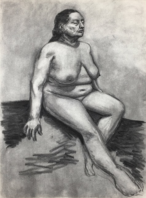 Figure Study: Energy of Being (1996) Charcoal 17" x 23" $300 (Framed) Click Image to Enlarge Click here to inquire