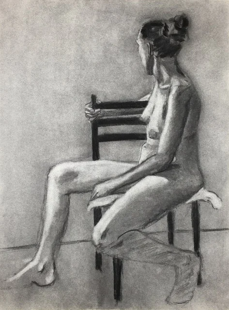 Figure Study: Turn to the Light Charcoal 17" x 23" Click image to enlarge ⦿ Inquire
