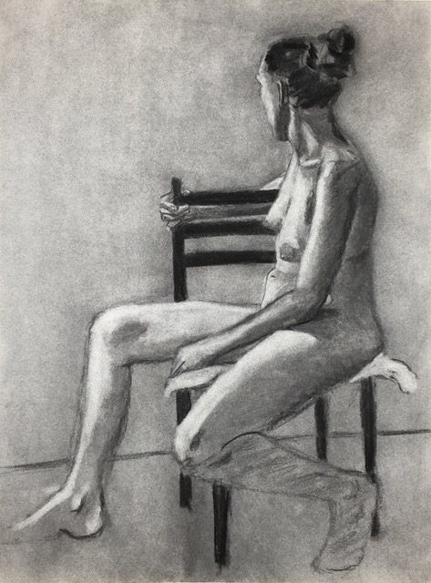 Figure Study: Turn to the Light Charcoal 17" x 23" $300 (Framed) Click Image to Enlarge Click here to inquire