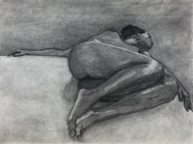 Separating the Light From the Dark (1995) Charcoal 17" x 23" Click image to enlarge