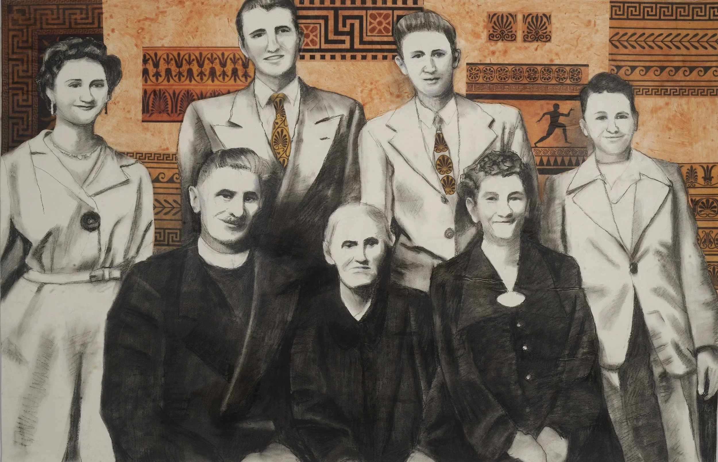 An Odyssey Charcoal, acrylic &amp; collage 28” x 40” Click image to enlarge ⦿ Inquire