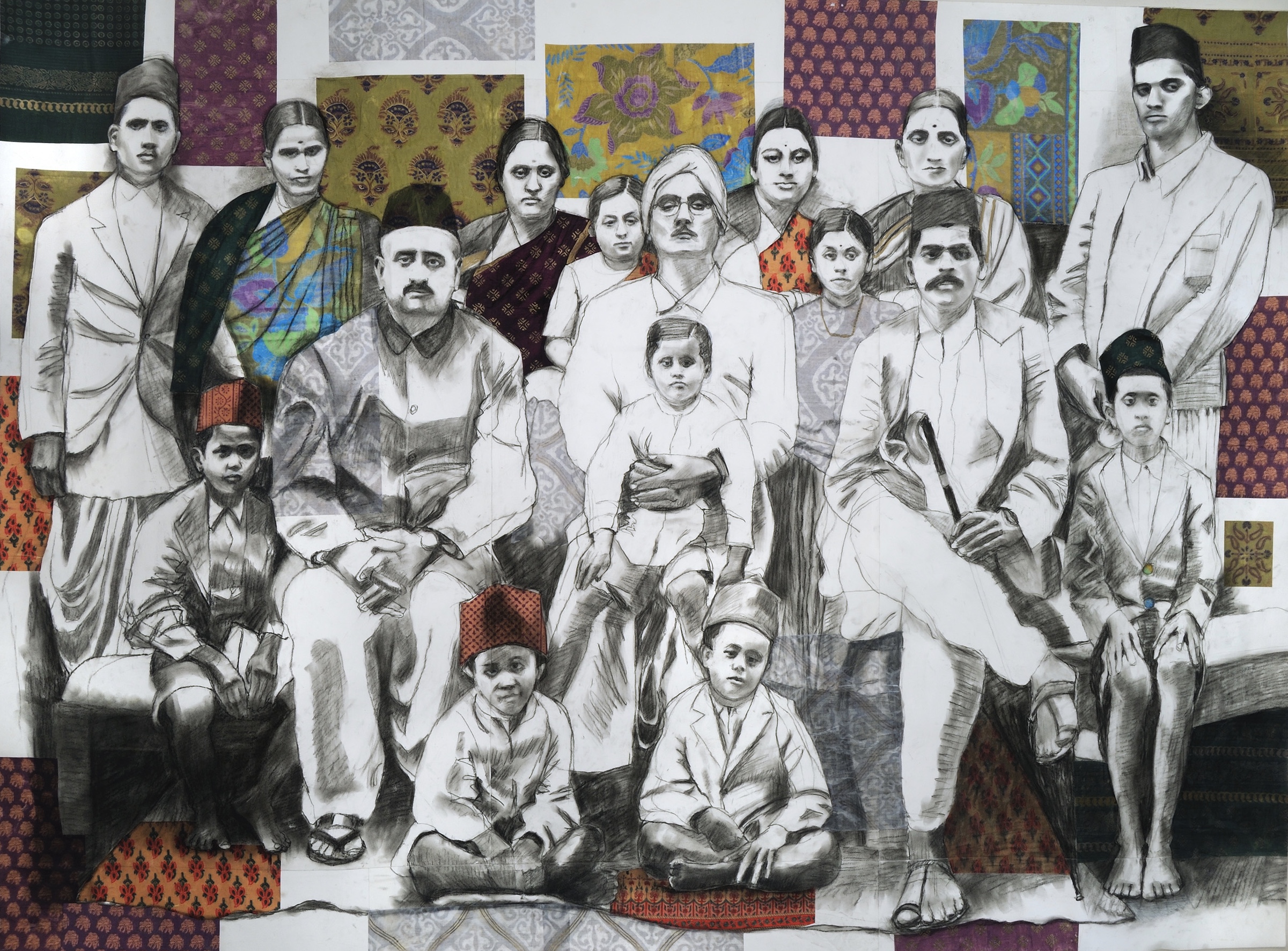 A Grandfather’s Pride Charcoal &amp; collage on paper 51” x 67” Click image to enlarge ⦿ Inquire