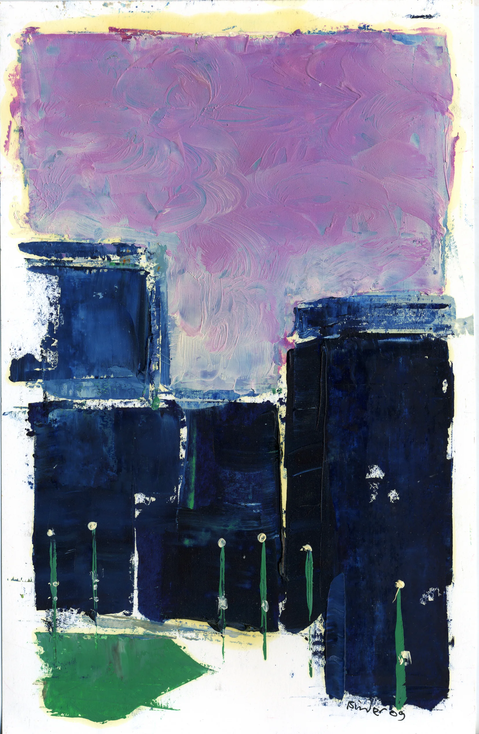 Deep Blue and Violet (a cityscape) Oil on paper 8-1/2” x 5-1/2” Click image to enlarge ⦿ Inquire