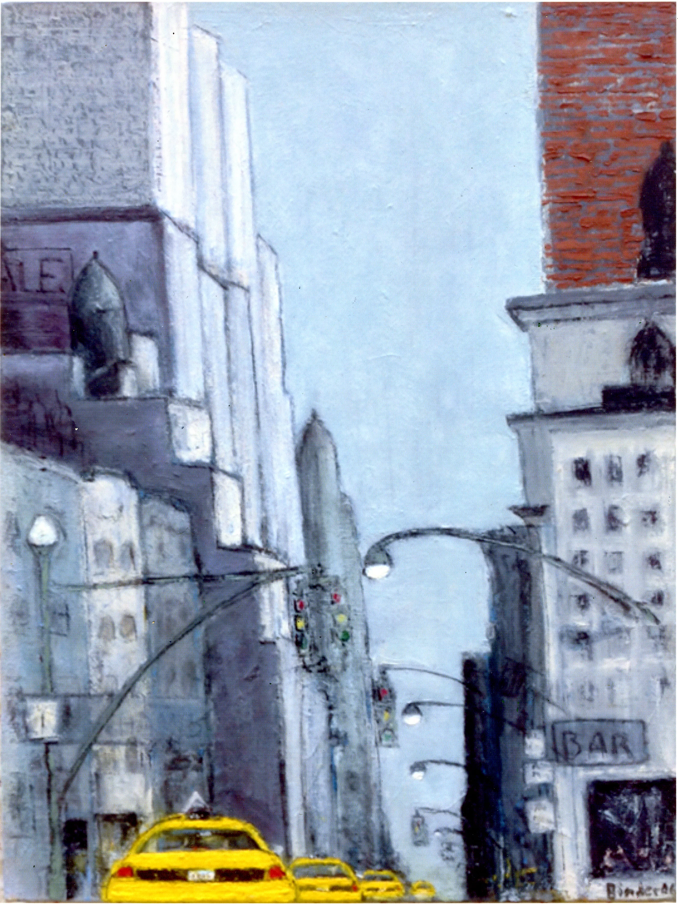 6th &amp; 50th (East) Oil on stretched canvas 24” x 18” x 1-1/4” Click image to enlarge ⦿ Inquire