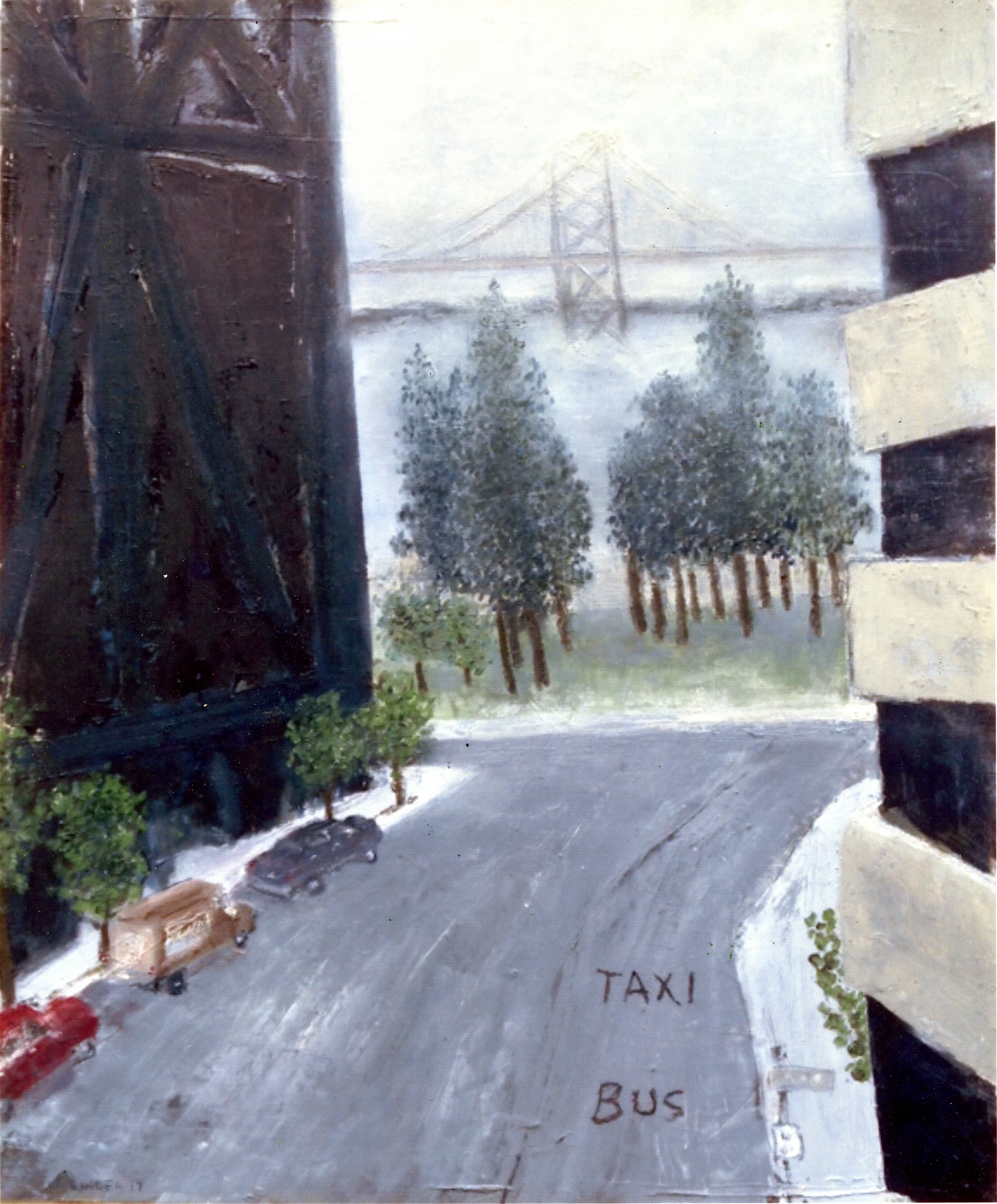 San Francisco Bay Bridge Oil on canvas paper 24” x 20” Click image to enlarge ⦿ Inquire