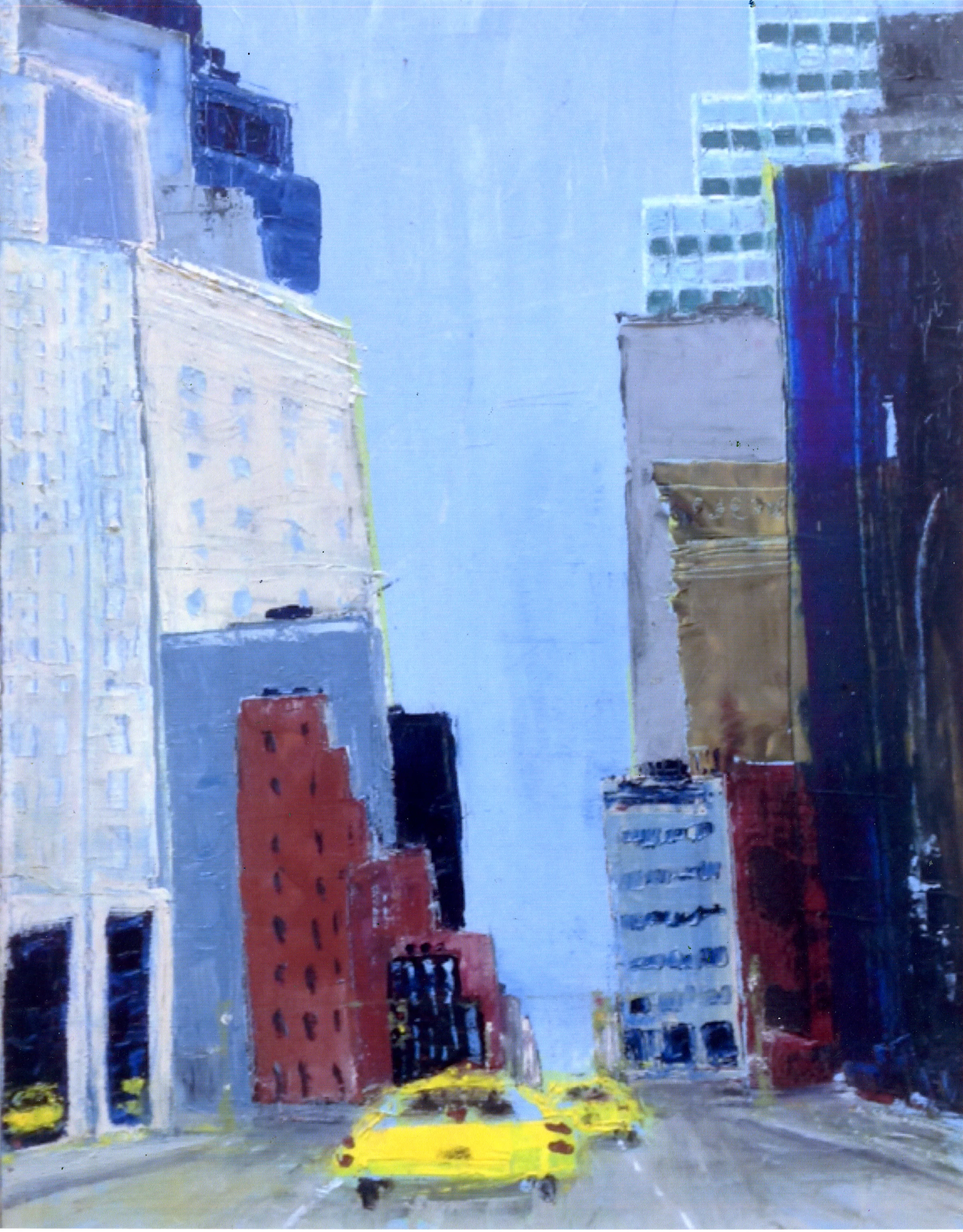 Yellow Cabs on the Street Oil on stretched canvas 24” x 18” x 3/4” Click image to enlarge ⦿ Inquire