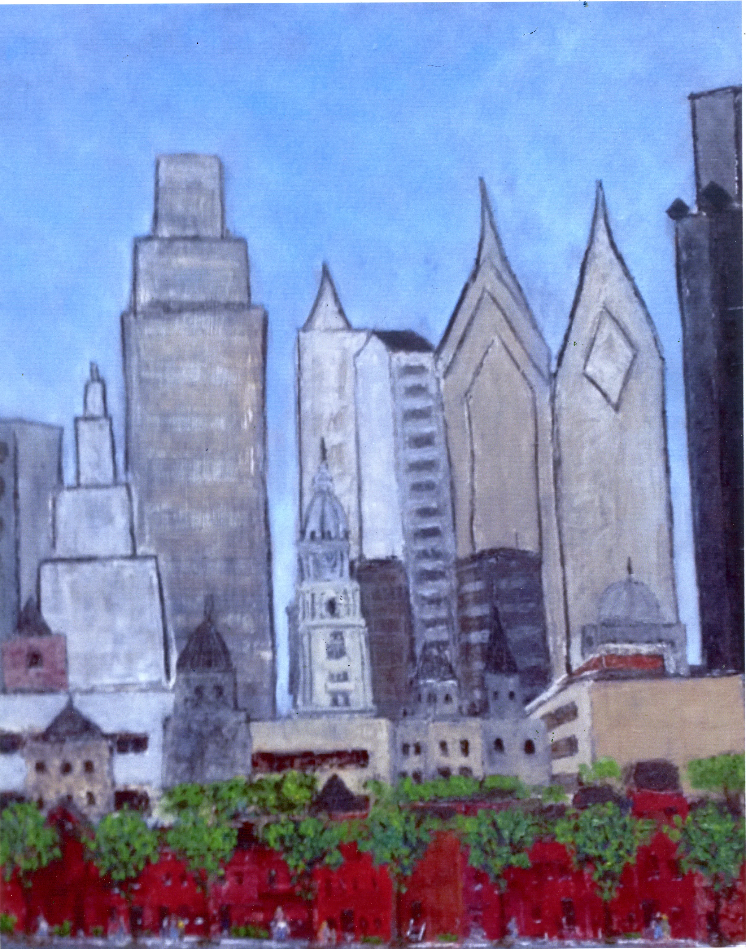 Rise and Shine Philadelphia! Oil on wood panel 24” x 20” x 1/2” Click image to enlarge ⦿ Inquire
