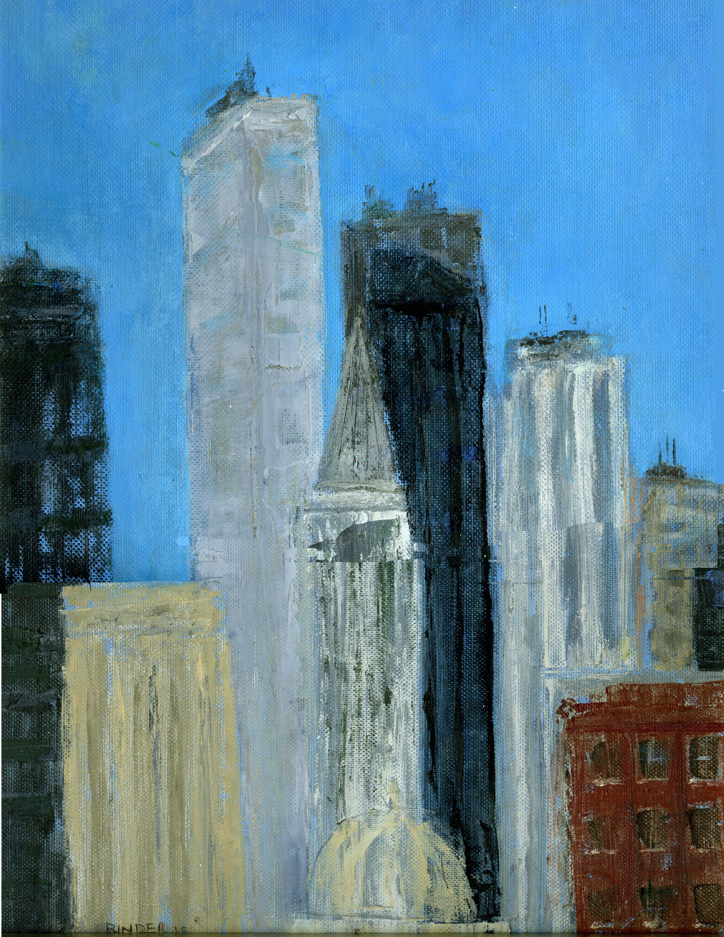 Towering Reach for the Sky Oil on canvas paper 16” x 12” Click image to enlarge ⦿ Inquire