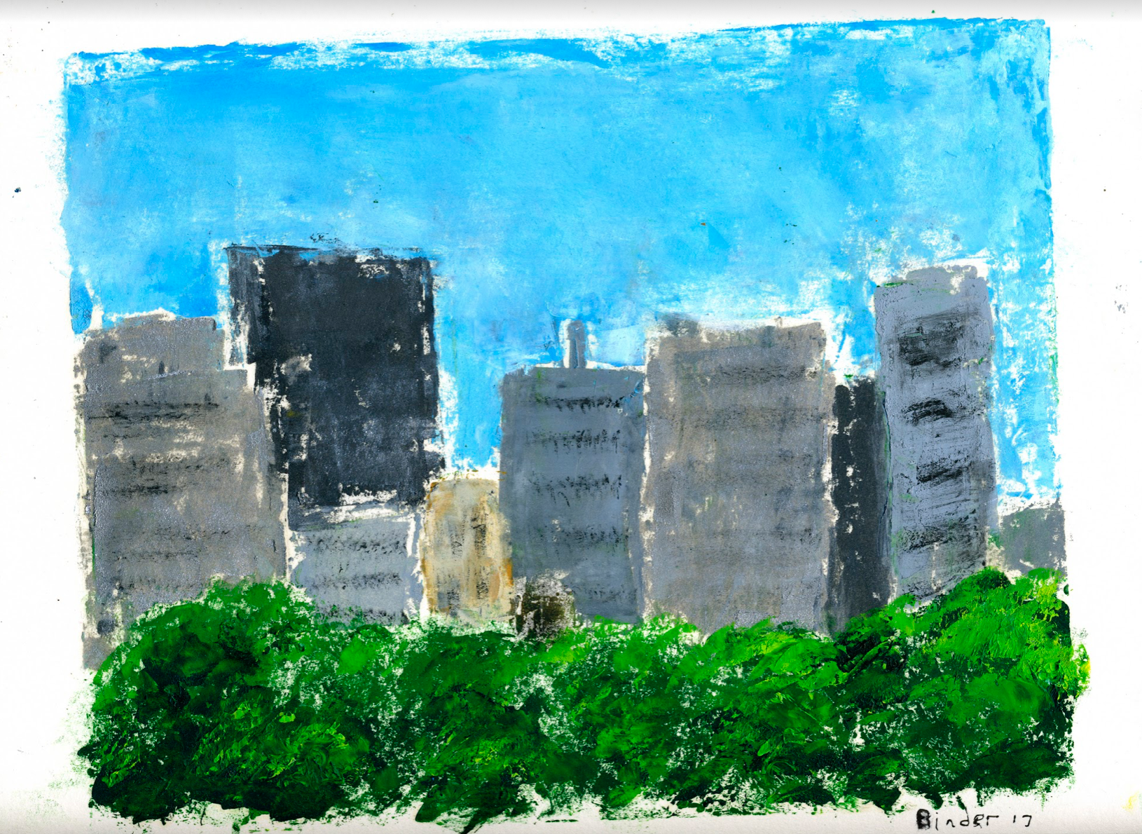 Rosslyn Skyline Monotype in oil on paper 9” x 12” Click image to enlarge ⦿ Inquire