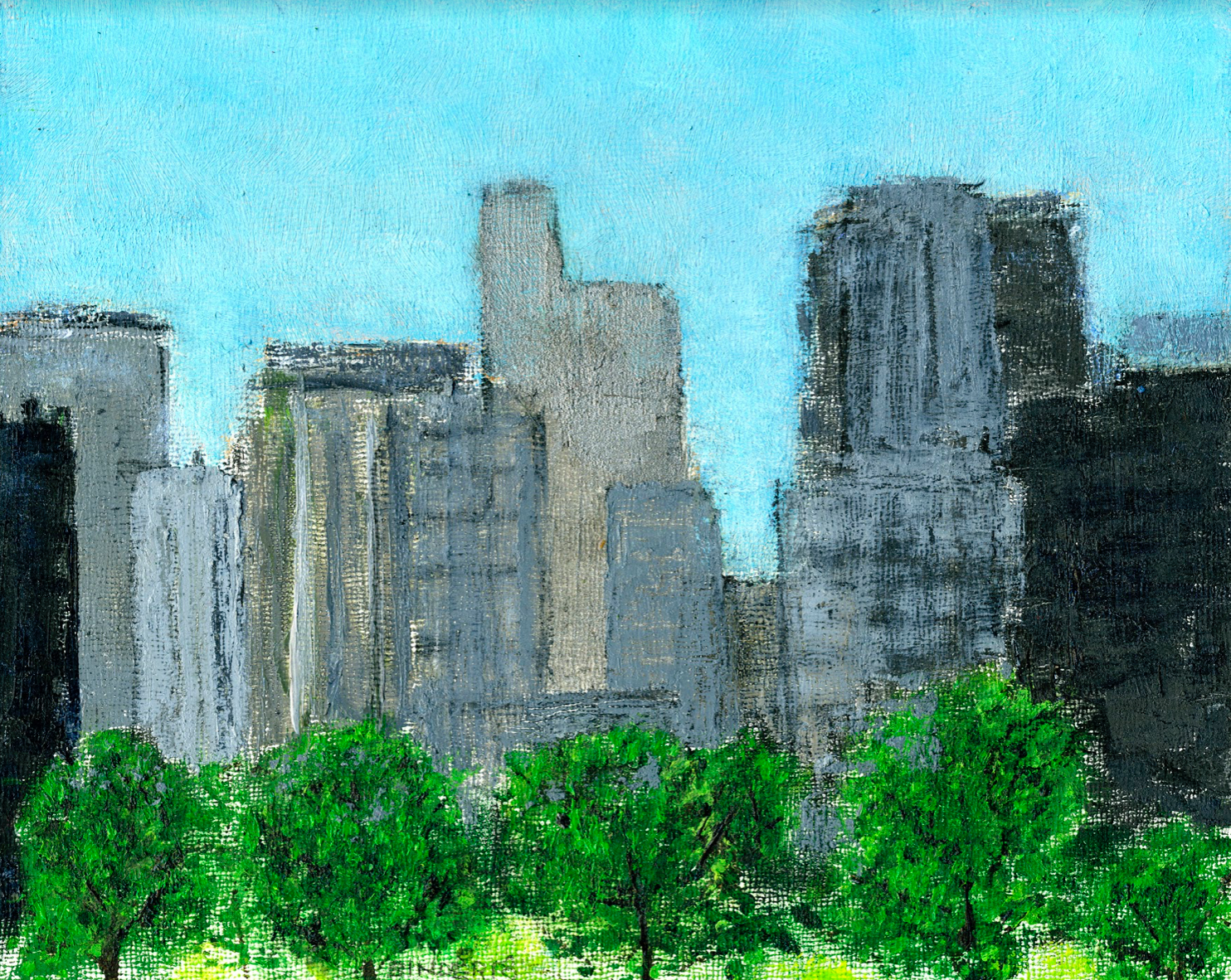 Rosslyn Skyline Oil on board 8” x 10” Click image to enlarge ⦿ Inquire