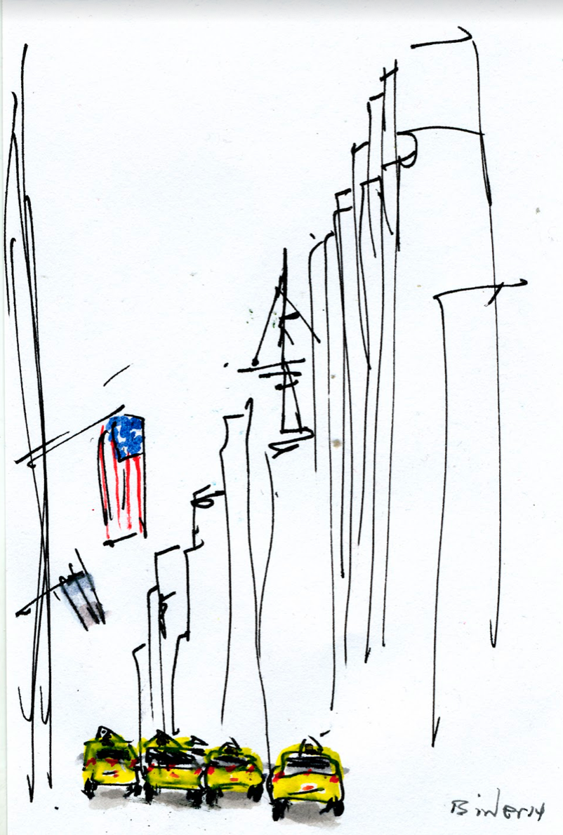 5th and 52nd (North) Ink with wash on paper 6” x 4” Click image to enlarge
