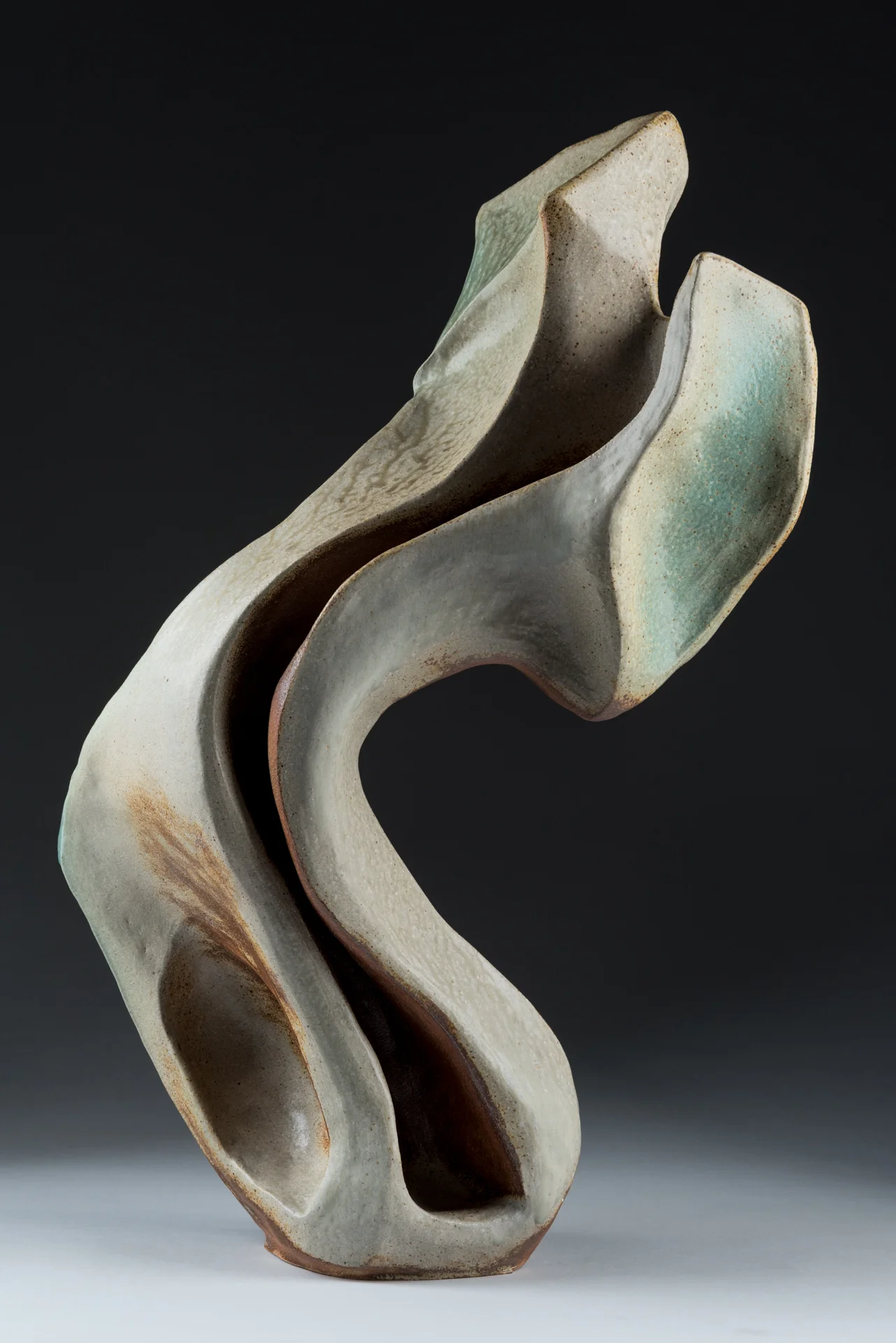 Sanna , Ceramic. Handbuilt from stoneware clay, sprayed glaze, wood fired to cone 10 in Noborigama kiln. 30” h x 15” w x 11”d. 2018.