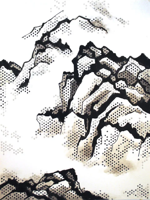 Journey into the Clouds Acrylic and Sharpies on paper 24” x 18” Click image to enlarge ⦿ Inquire