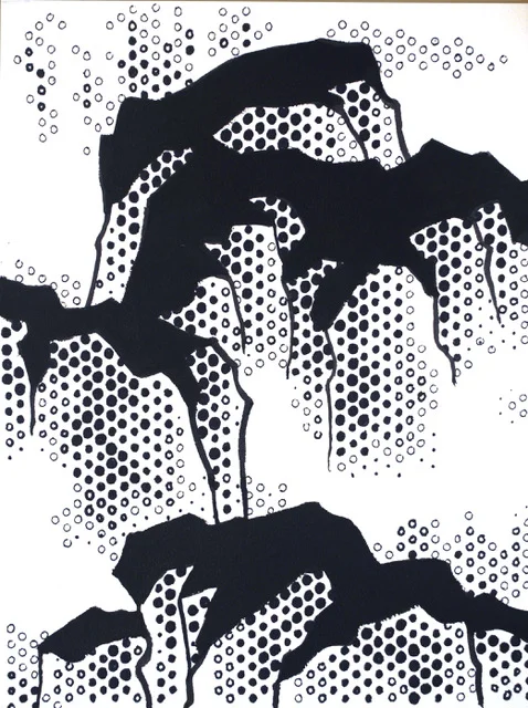 Wind Mills of Your Mind Acrylics and Sharpies on paper 16” x 12” Click image to enlarge ⦿ Inquire