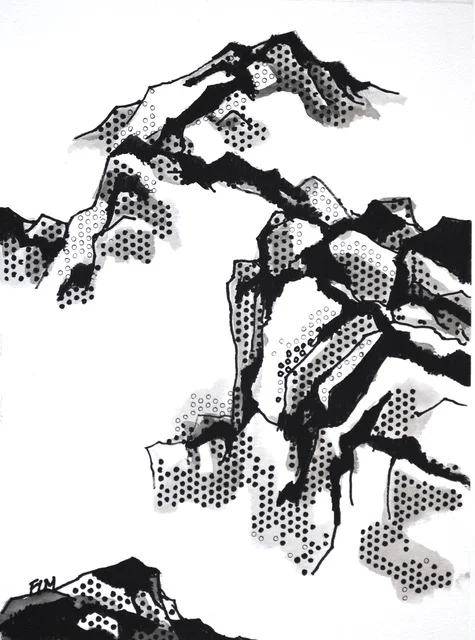 Obscure Acrylics and Sharpies on paper 16” x 12” Click image to enlarge ⦿ Inquire