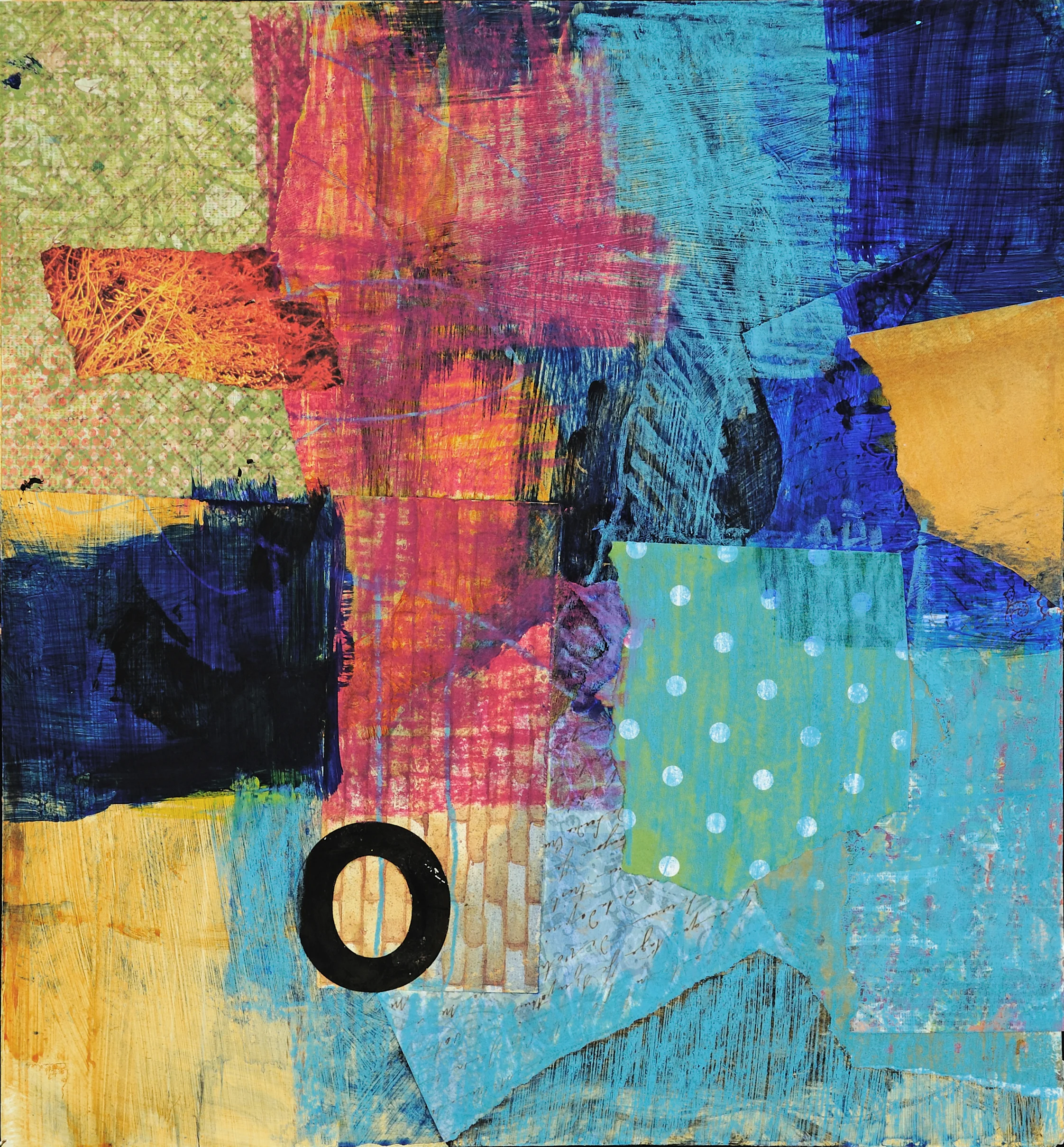 Like a Calico Suitcase Mixed media on board 13” x 14” $500