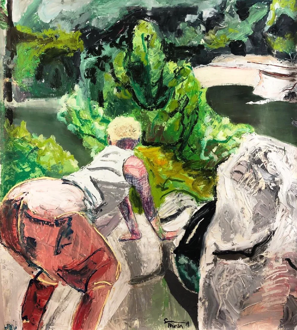 Release in the Wild , Oil on paper, 50” x 57”. 2018.