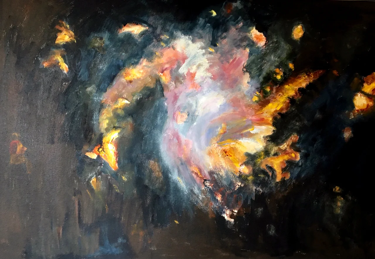 Untitled , Suzanne Goldberg, oil on canvas, 24” x 36”.