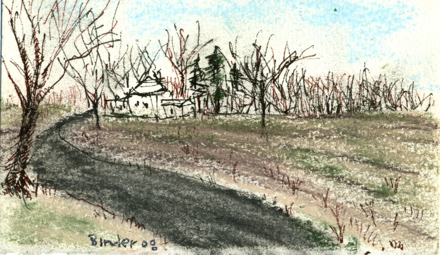 Oak Tree Hunt Club I Ink and pastel on paper, framed 3” x 5” Click image to enlarge ⦿ Inquire