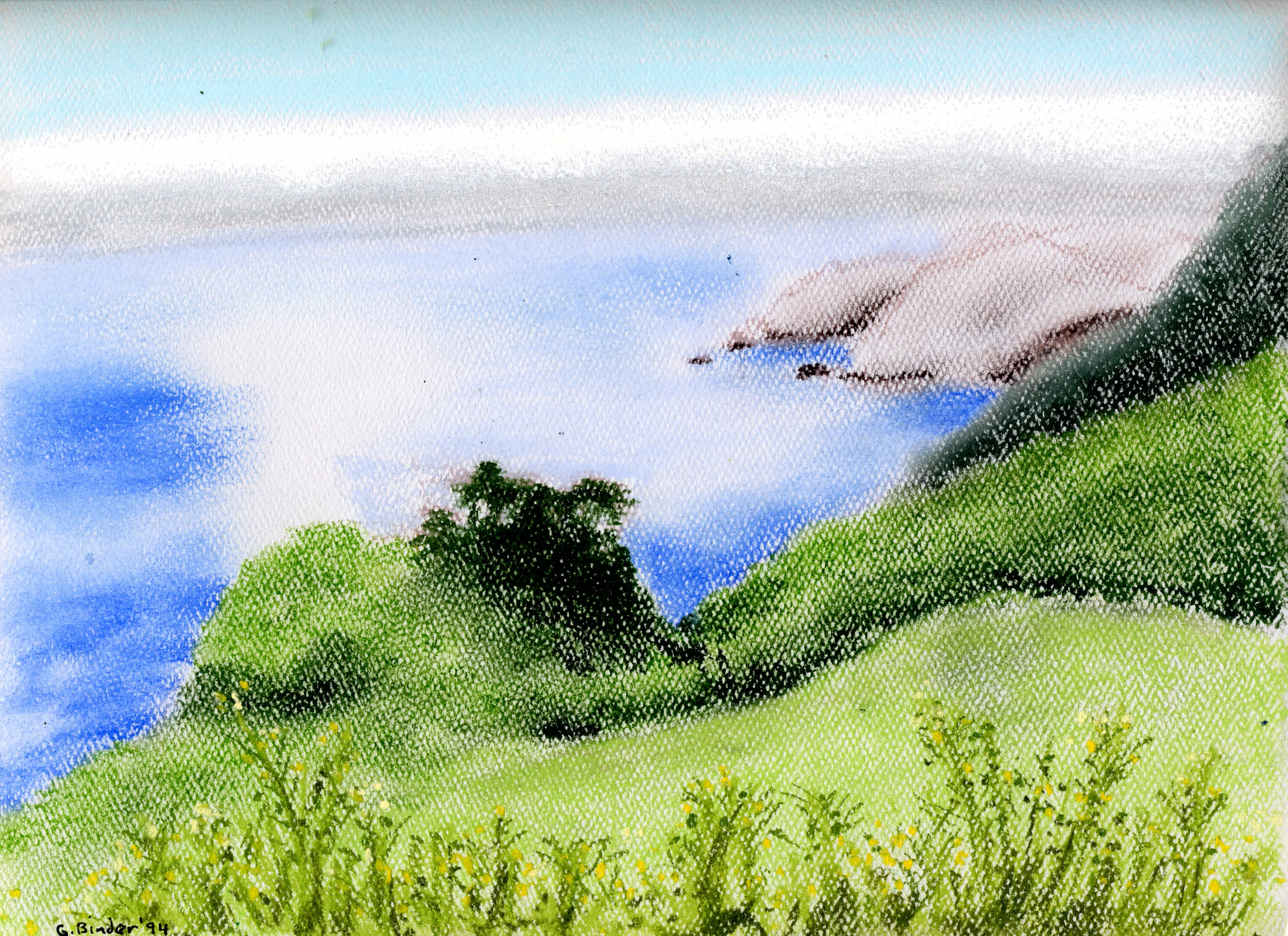 Big Sur Coast (Looking North) Pastel on light grey paper 9” x 12” Click image to enlarge ⦿ Inquire