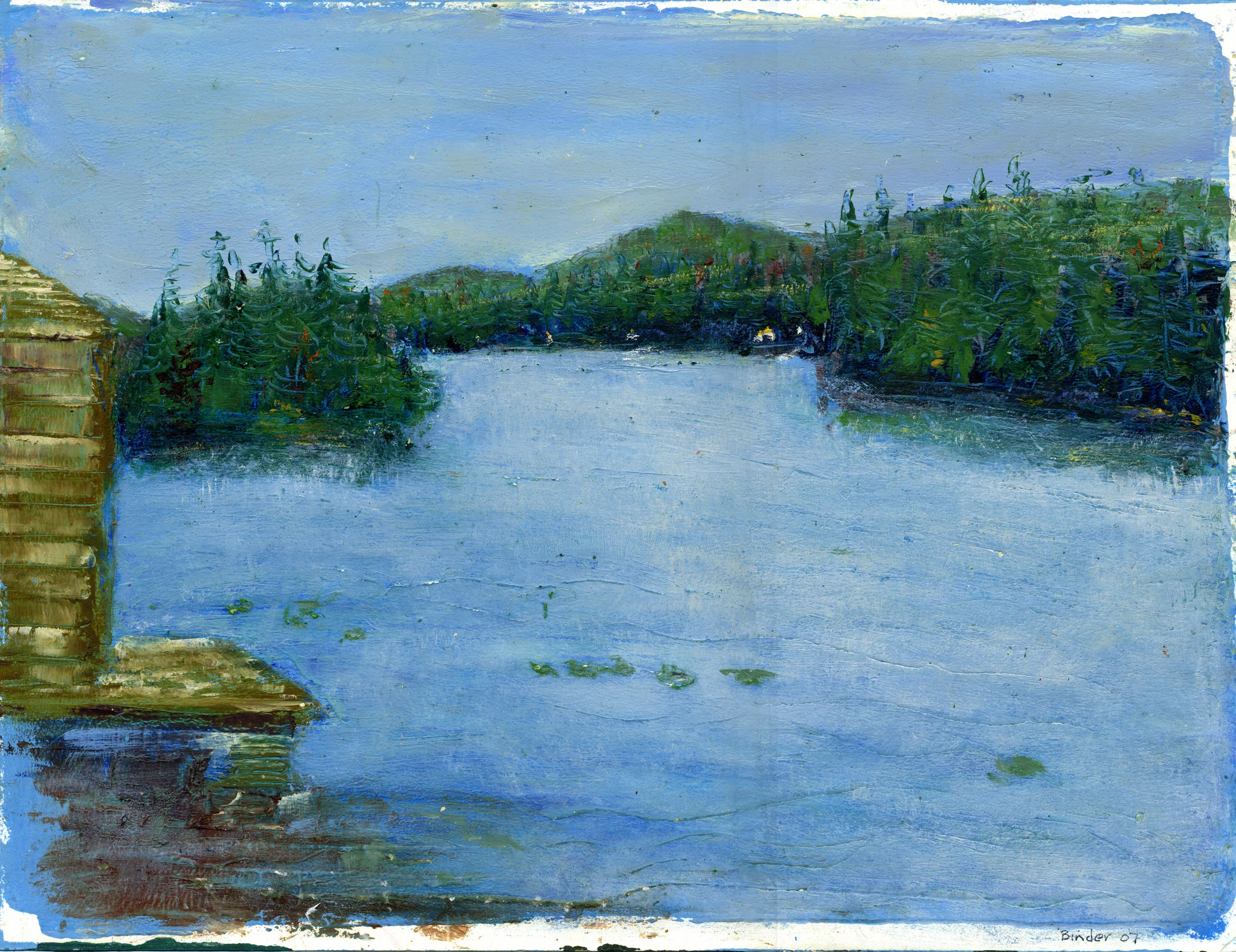 Fall, Mountain View Lake, Adirondacks Oil on paper 11 2” x 11 1/2” Click image to enlarge ⦿ Inquire