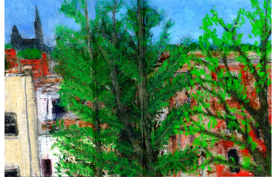 Nature in the City (A Peek at Georgetown Spires) Oil on thick paper 12” x 18” Click image to enlarge ⦿ Inquire