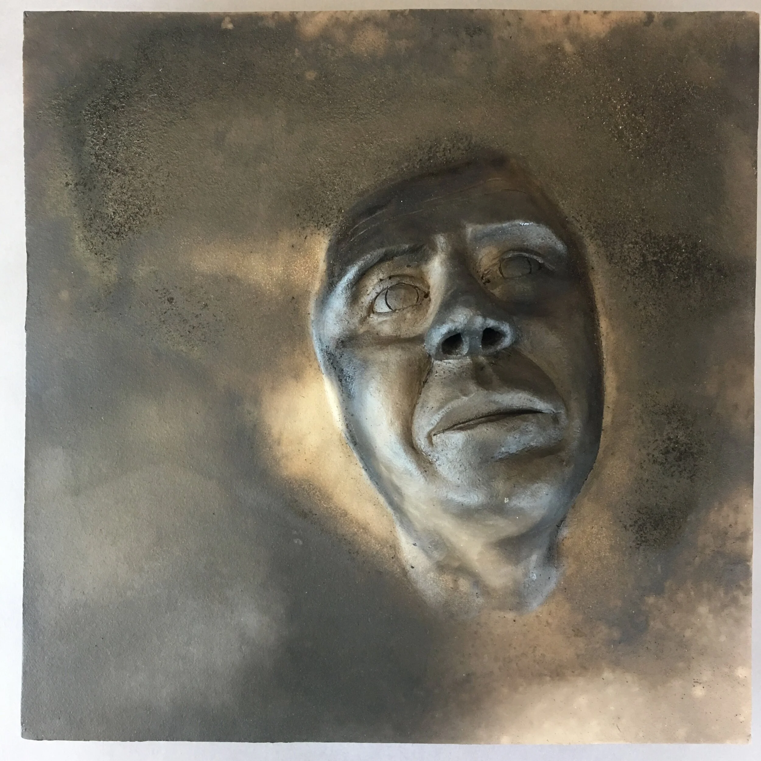 Becoming (panel 2 of 15) Pit-fired ceramic on birch mounts 11.5” x 11.5” x variable thickness Relief panels: $400 each Flat panels: $75 each Complete set: $4500 Click image to enlarge ⦿ Inquire