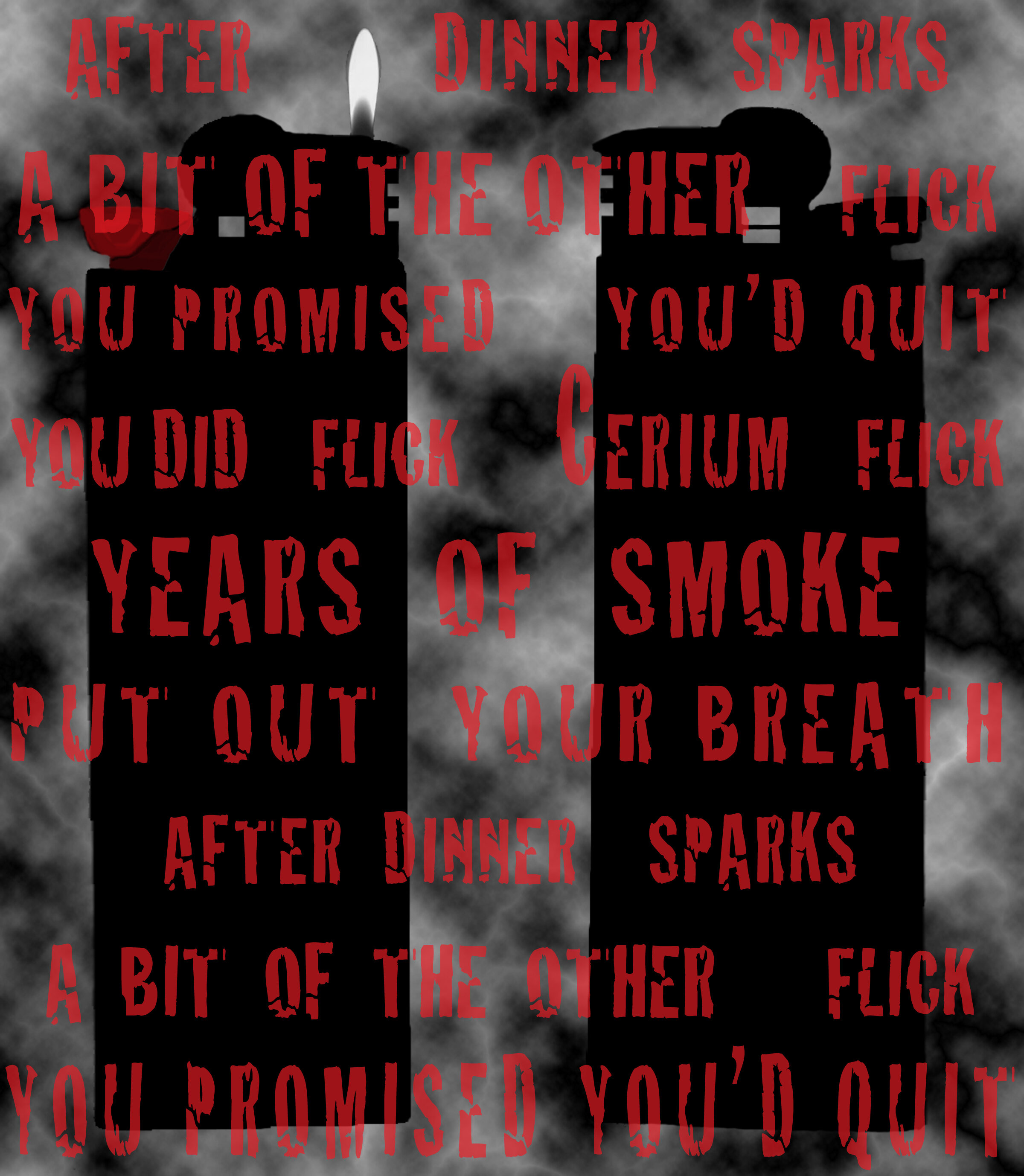 Cerium 58 Archival Pigment Print with Lighters 24” x 18” Click image to enlarge ⦿ Inquire