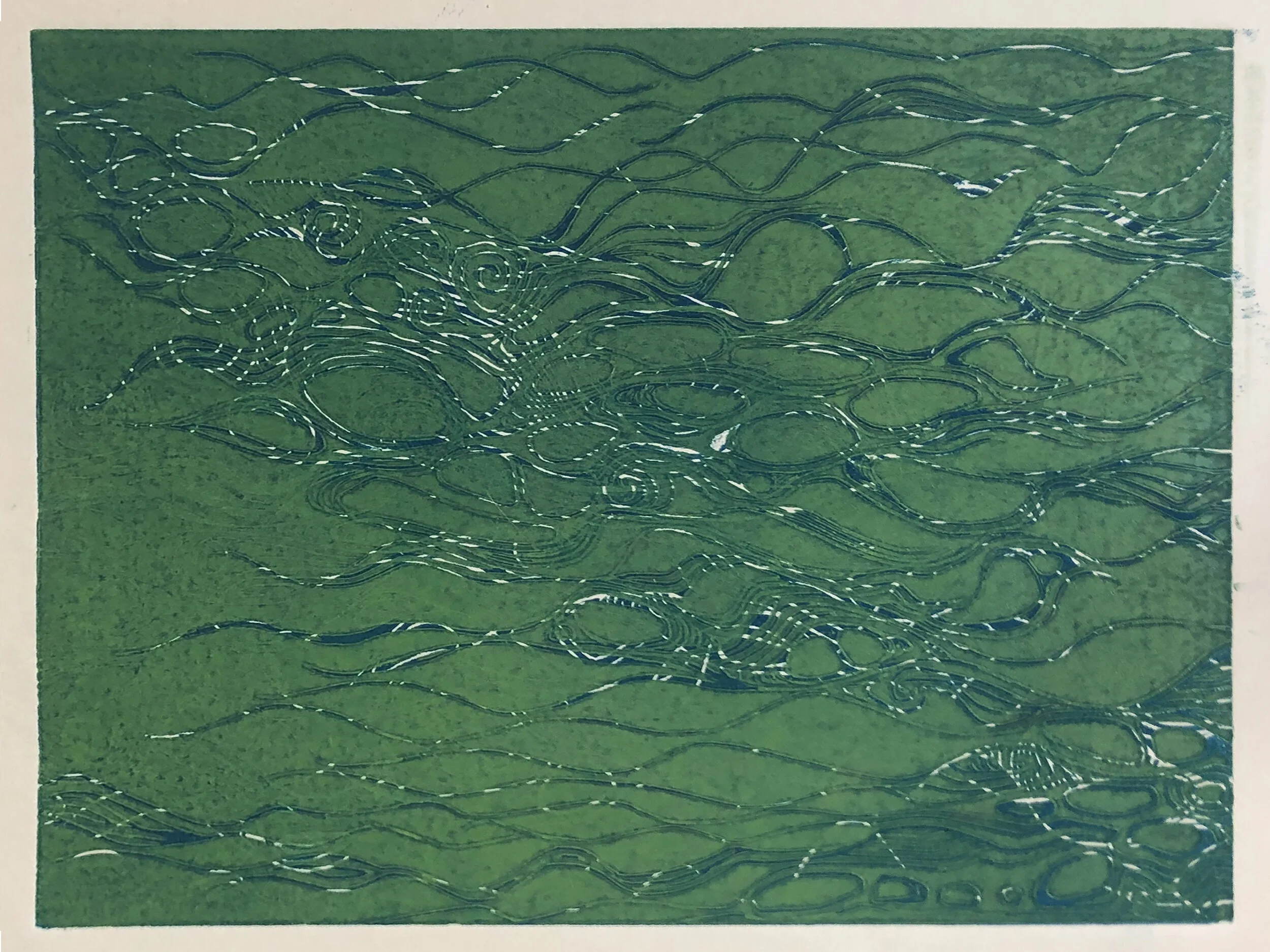 Water: Variations on a theme (7 of 9) Woodcut Prints 1, 2, and 3 block combinations 12” x 16” Click image to enlarge ⦿ Inquire