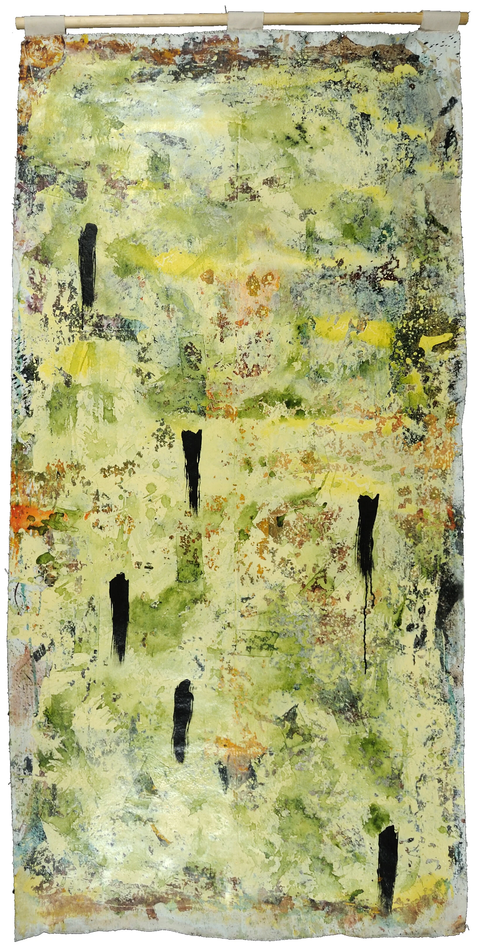 Six Mountains 2019 Latex, acrylic, and oil on canvas 34 x 59 in. Click image to enlarge ⦿ Inquire