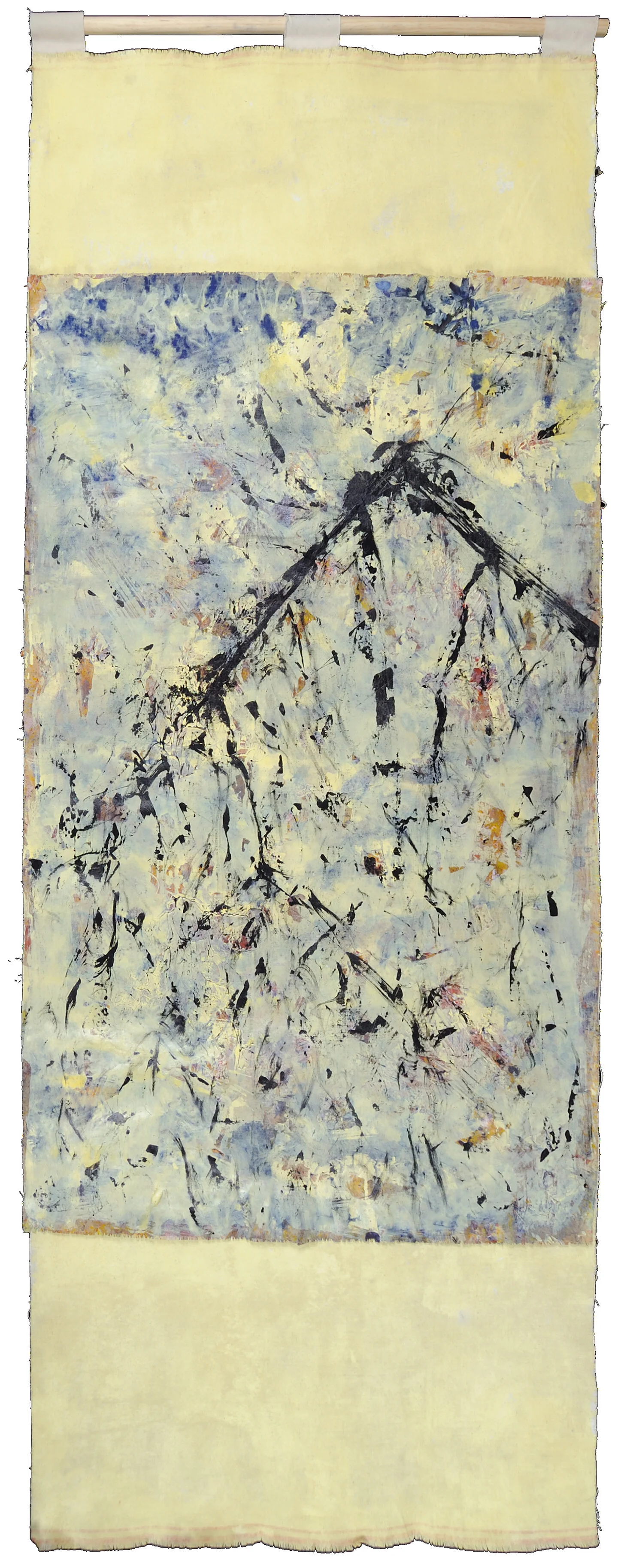 Six Mountains Japonisme 2019 Acrylic and oil on canvas 32 x 84 in. Click image to enlarge ⦿ Inquire