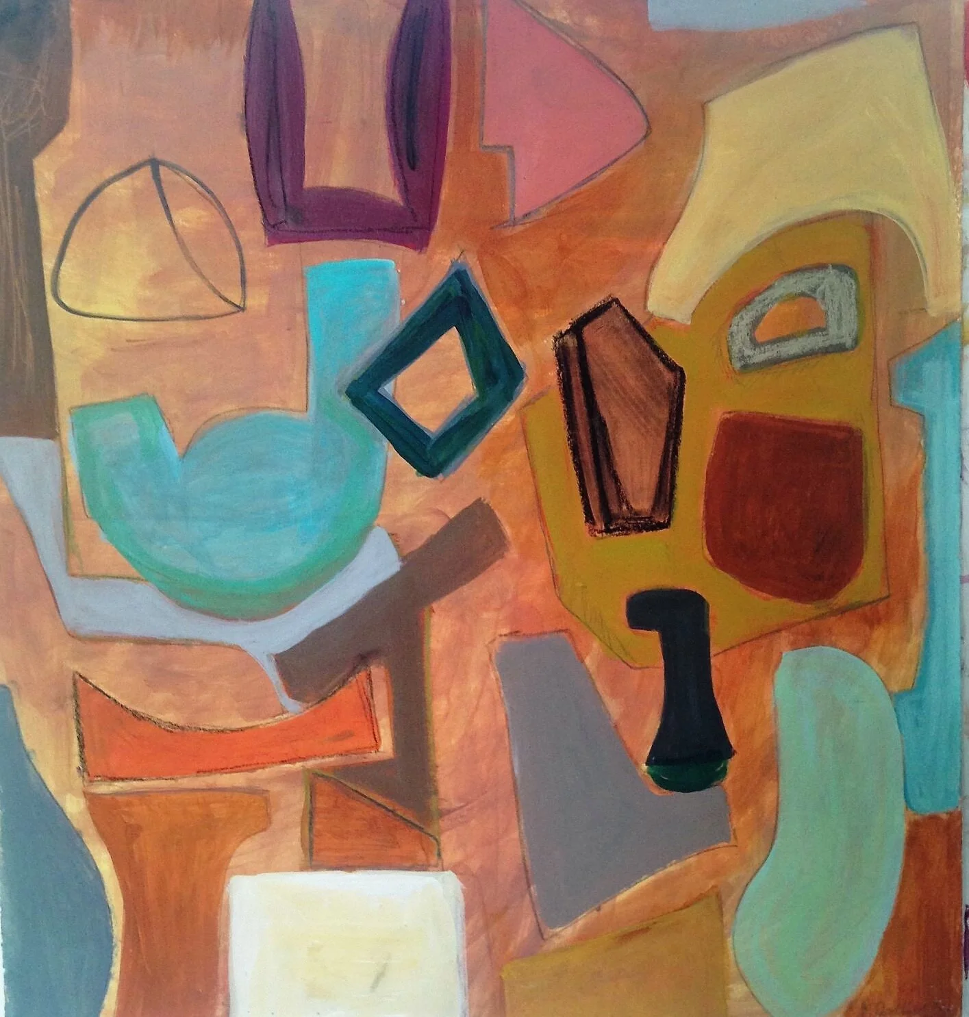 Bluesville Pam Frederick Acrylic on paper (includes white wooden shadow box frame) 23 x 23 in. Click image to enlarge ⦿ Inquire