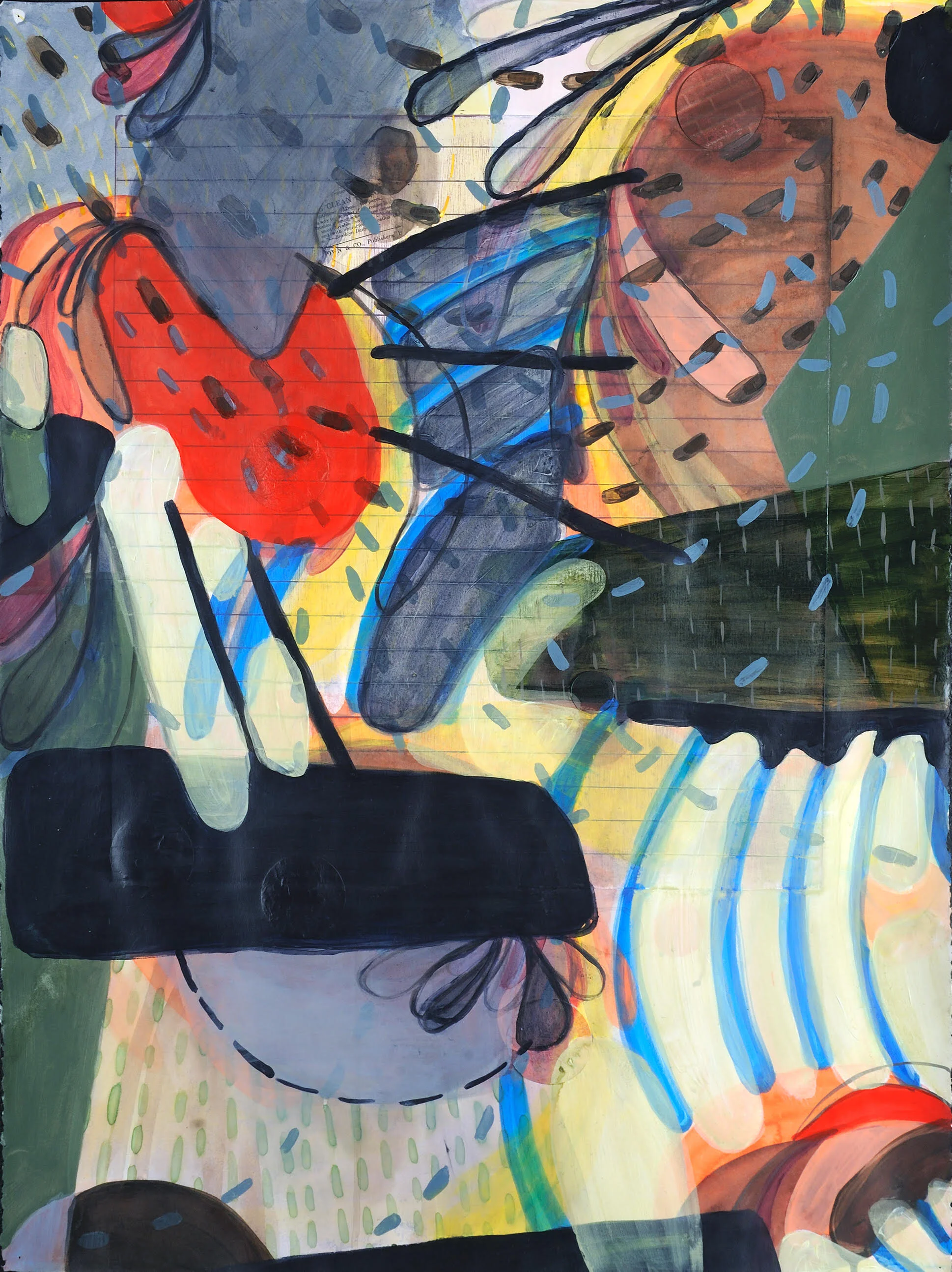 Brooklyn Kimberley Bursic Etching, collograph, chine collé and acrylic on paper 22 x 30 in. Click image to enlarge ⦿ Inquire