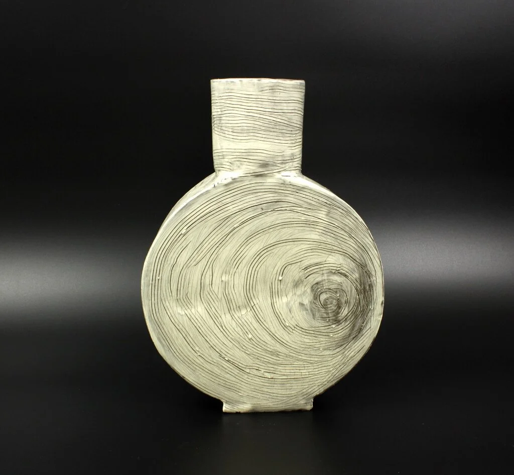 Eye of the Storm J.S. Herbert Stoneware, slip, and glaze 13 x 9 ¼ x 3 in. Click image to enlarge ⦿ Inquire