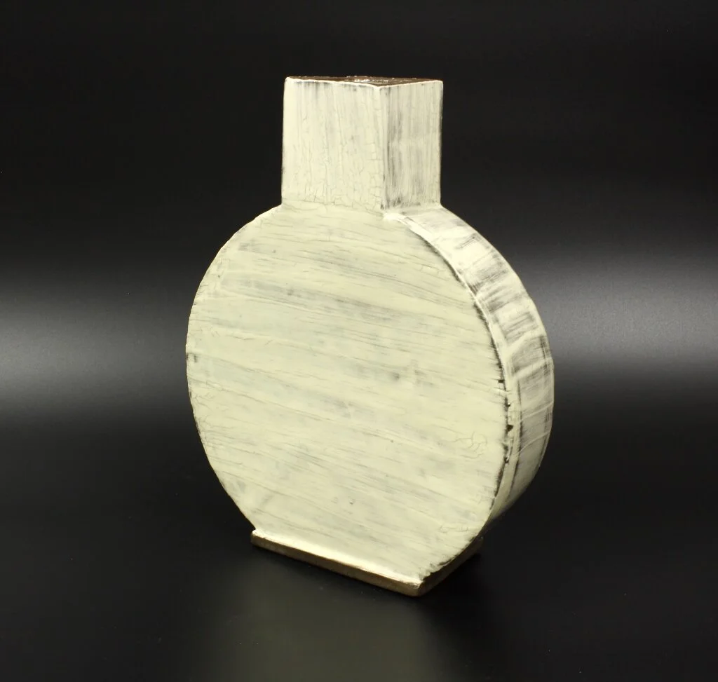 White Vase J.S. Herbert Stoneware, slip, and glaze 11 ½ x 8 ¾ x 2 ¾ in. Click image to enlarge ⦿ Inquire