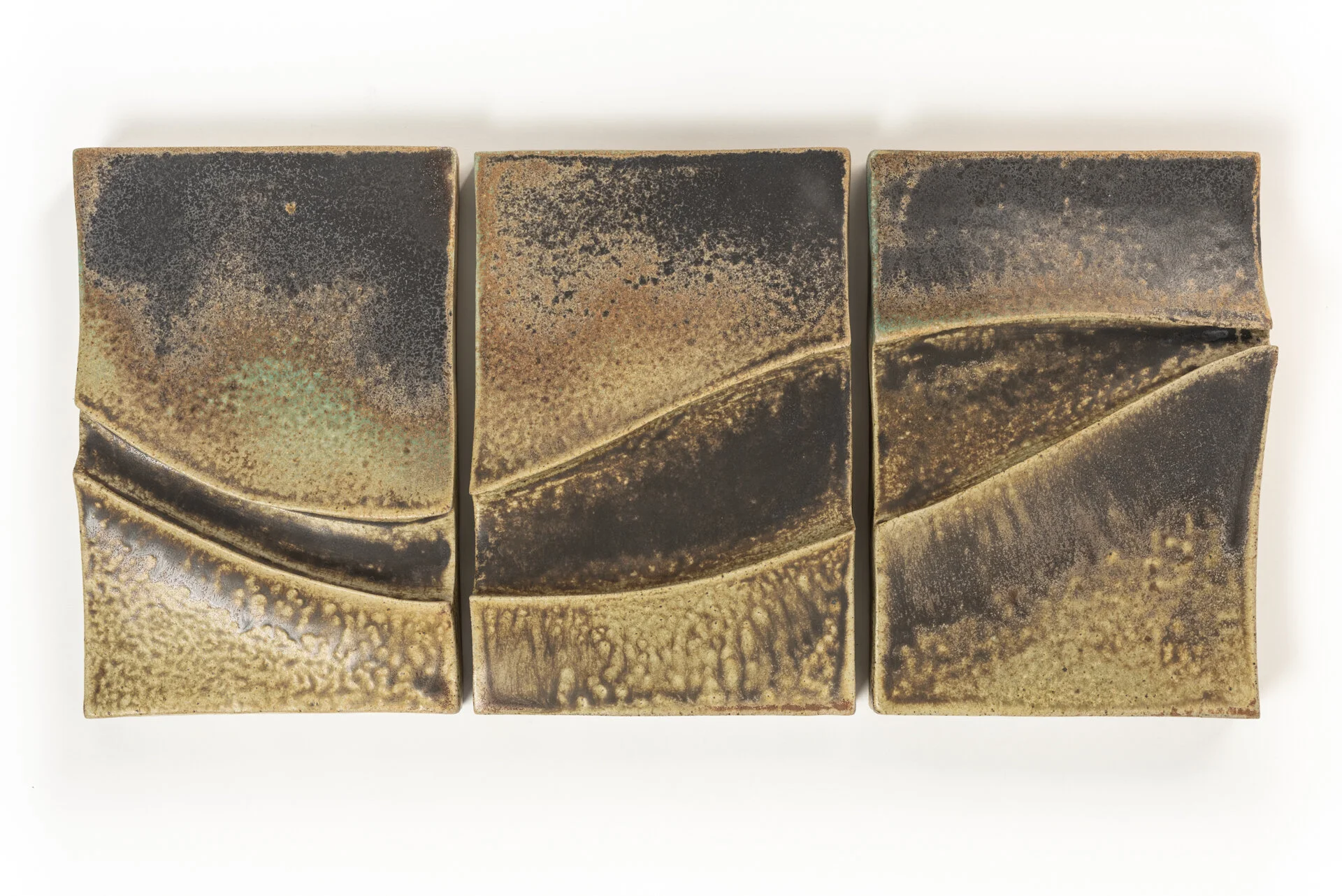 Arroyo Lisa Battle Ceramic (3-part wall sculpture) 27 x 13 x 2.5 in. Click image to enlarge ⦿ Inquire