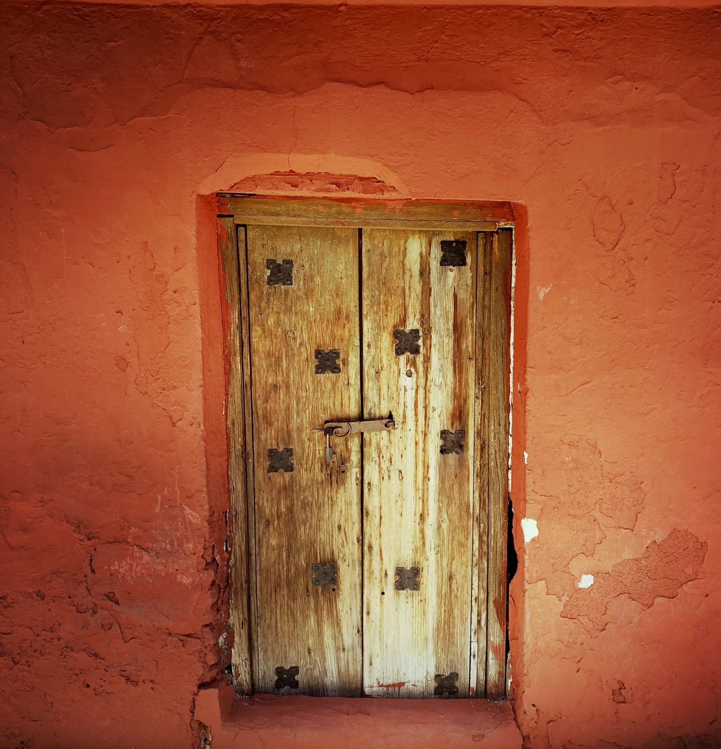Susan Raines "Wooden Doors, Guanajuato, Mexico" Archival Photograph Image Size - 11 x 11 inches Framed Size - 20 x 21 inches Click image to enlarge ⦿ Inquire