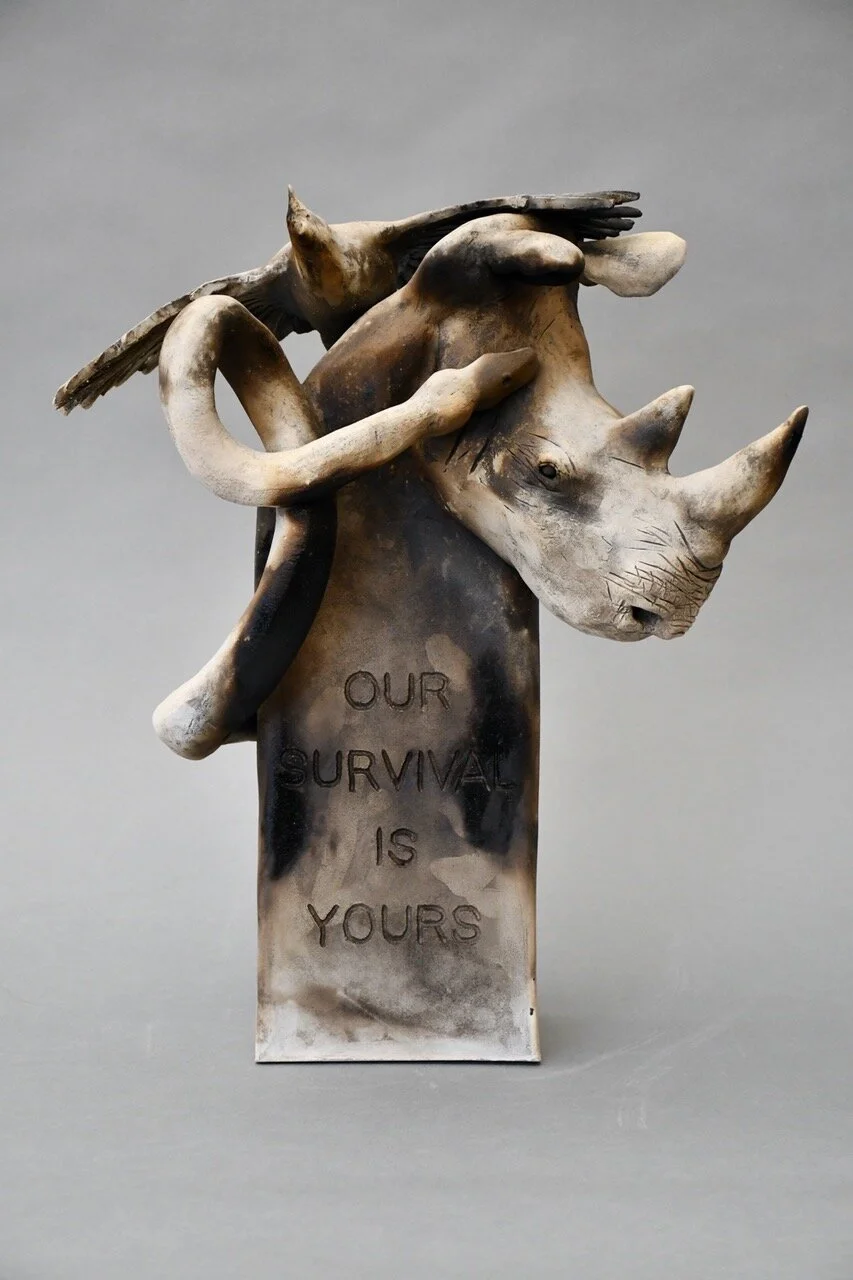 Our Survival Is Yours (2019) Chris Corson 17” x 14” x 11” Pit-fired ceramic Click image to enlarge ⦿ Inquire