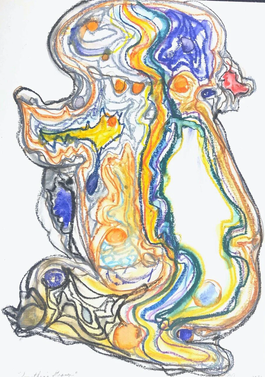 Something Strange Beth Curren Watercolors and watercolor crayons on Fabriano paper 17 x 21 in. Click image to enlarge ⦿ Inquire