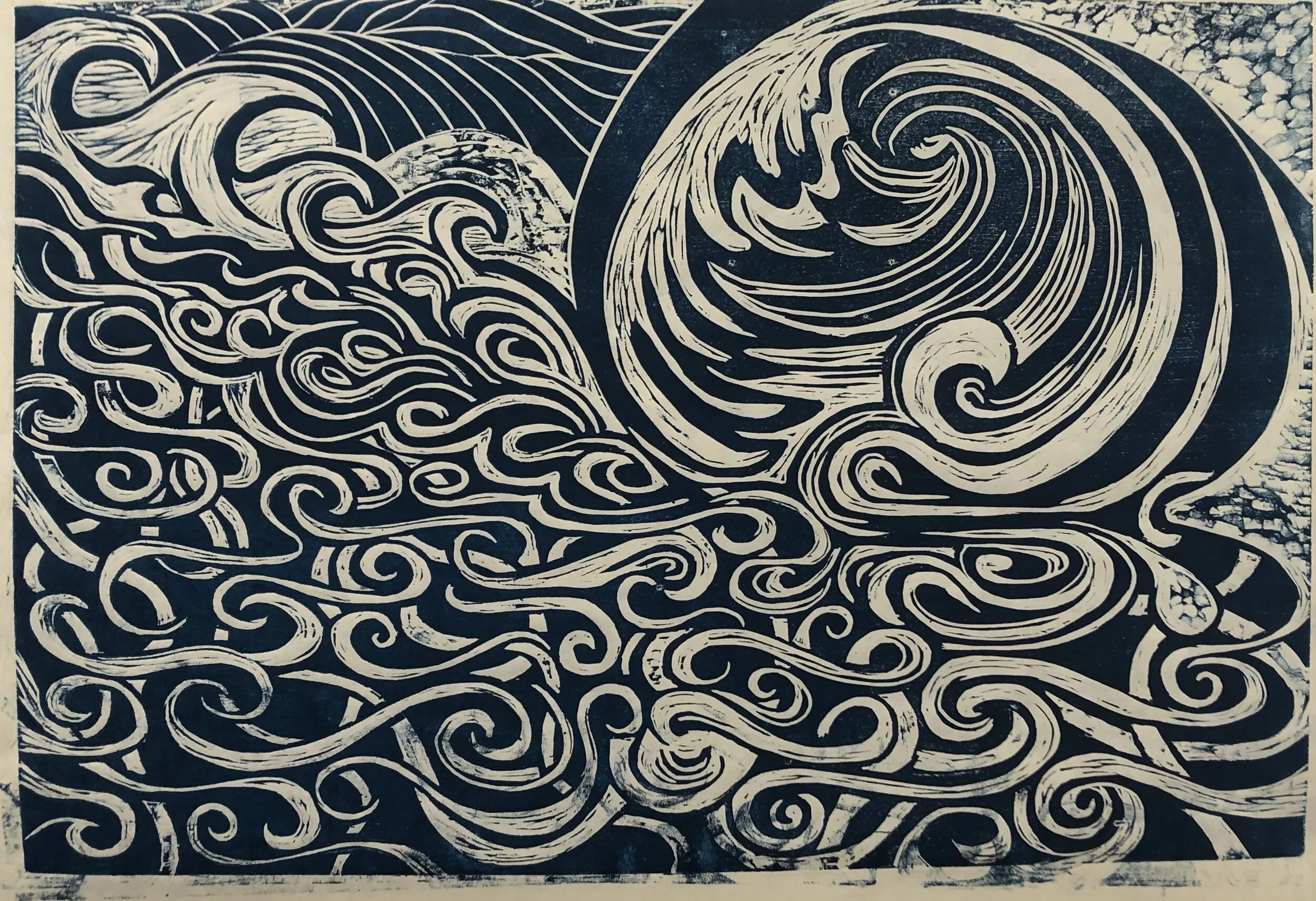 One Thing Leads to Another Carolee Jakes Hand-carved woodblock print Artist Proof 12 x 18 in. Click image to enlarge ⦿ Inquire