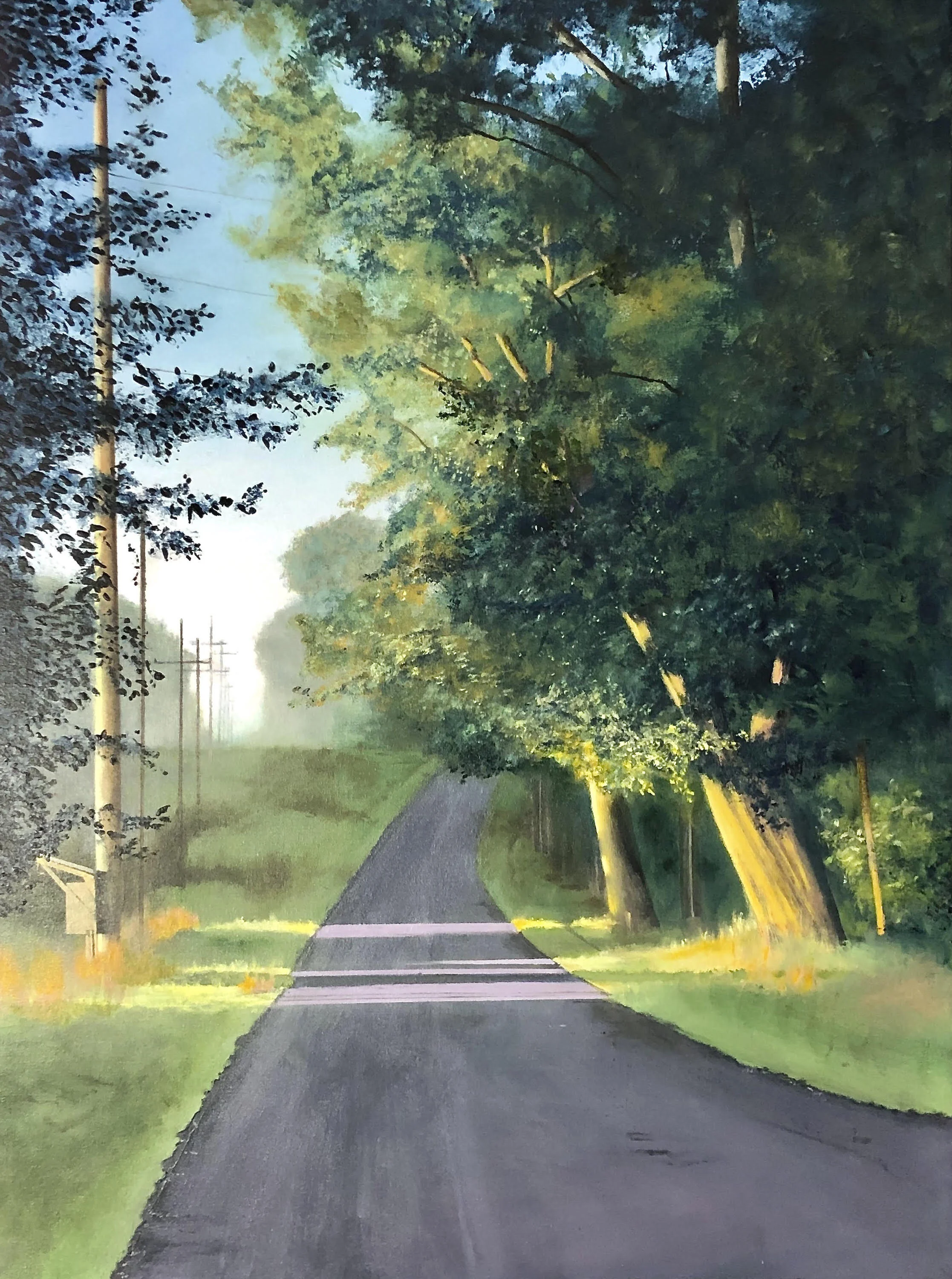 Country road at sunrise, Sullivan County, NY Thierry Guillemin Acrylic on canvas 40 x 30 Click image to enlarge ⦿ Inquire