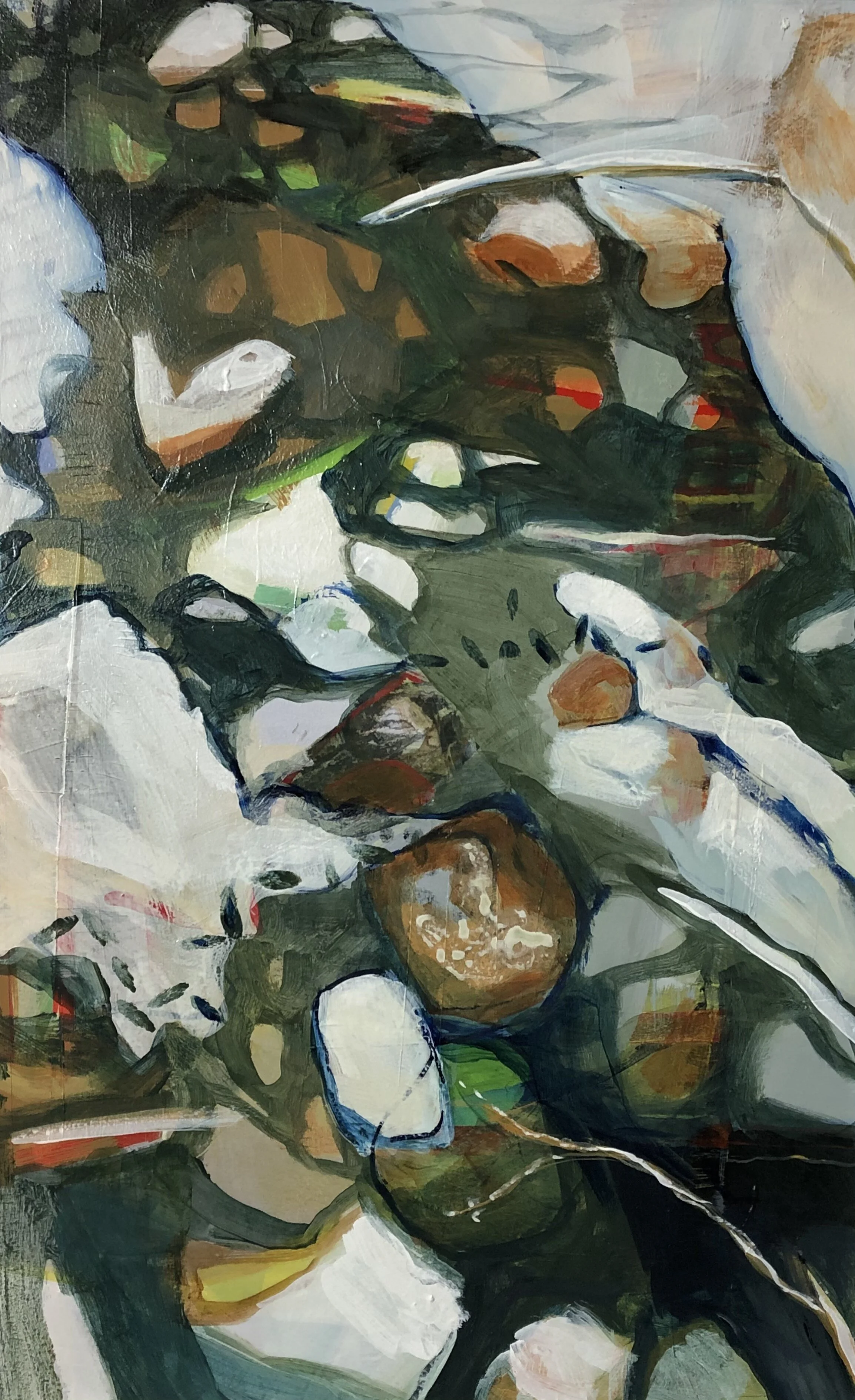 Snow Covered Stream Jennifer Duncan Acrylic on paper  24 x 15 in. Click image to enlarge ⦿ Inquire