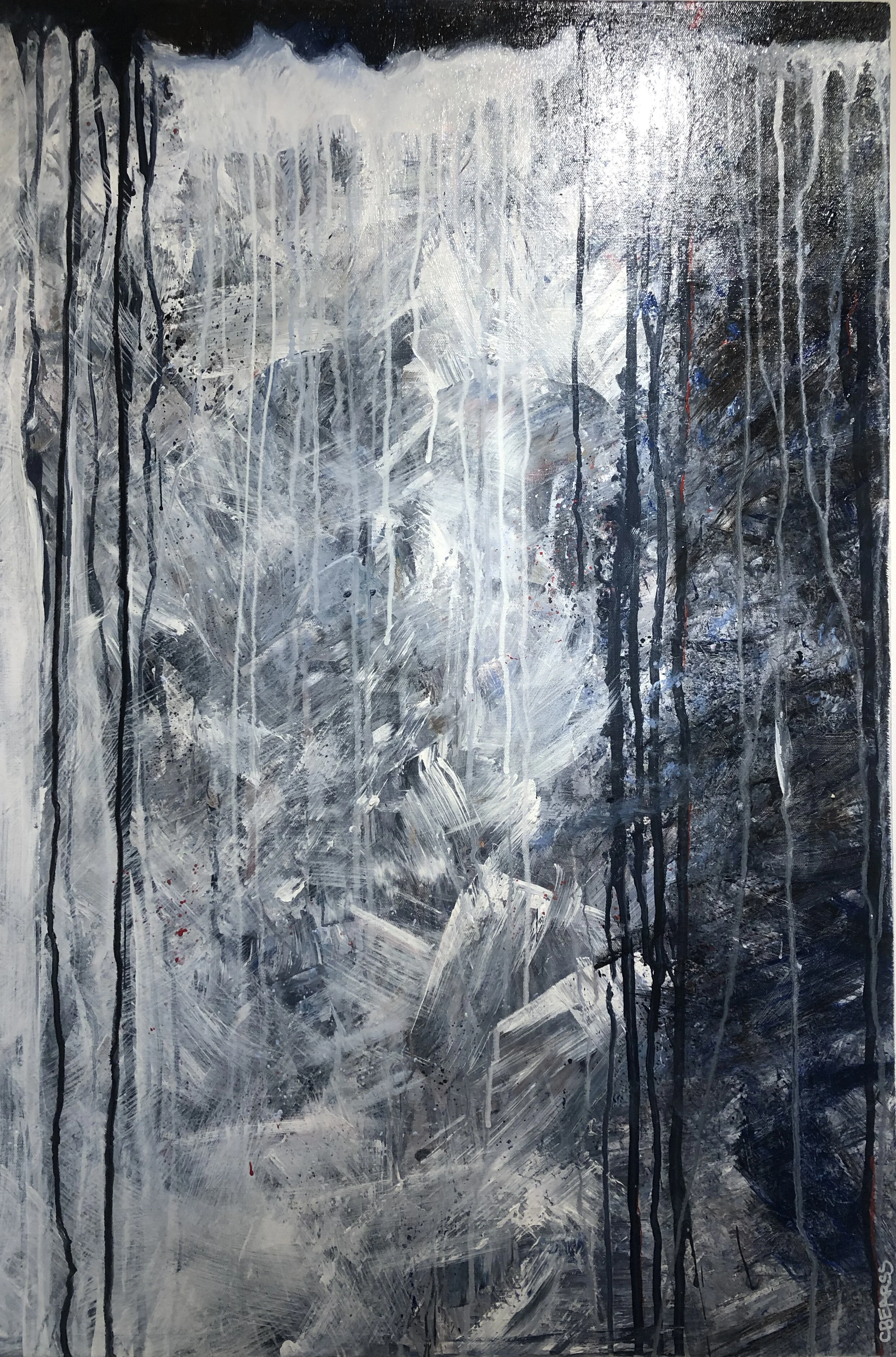 Blue on White Cheryl Bearss Acrylic on Canvas 36 x 24 in. Click image to enlarge ⦿ Inquire