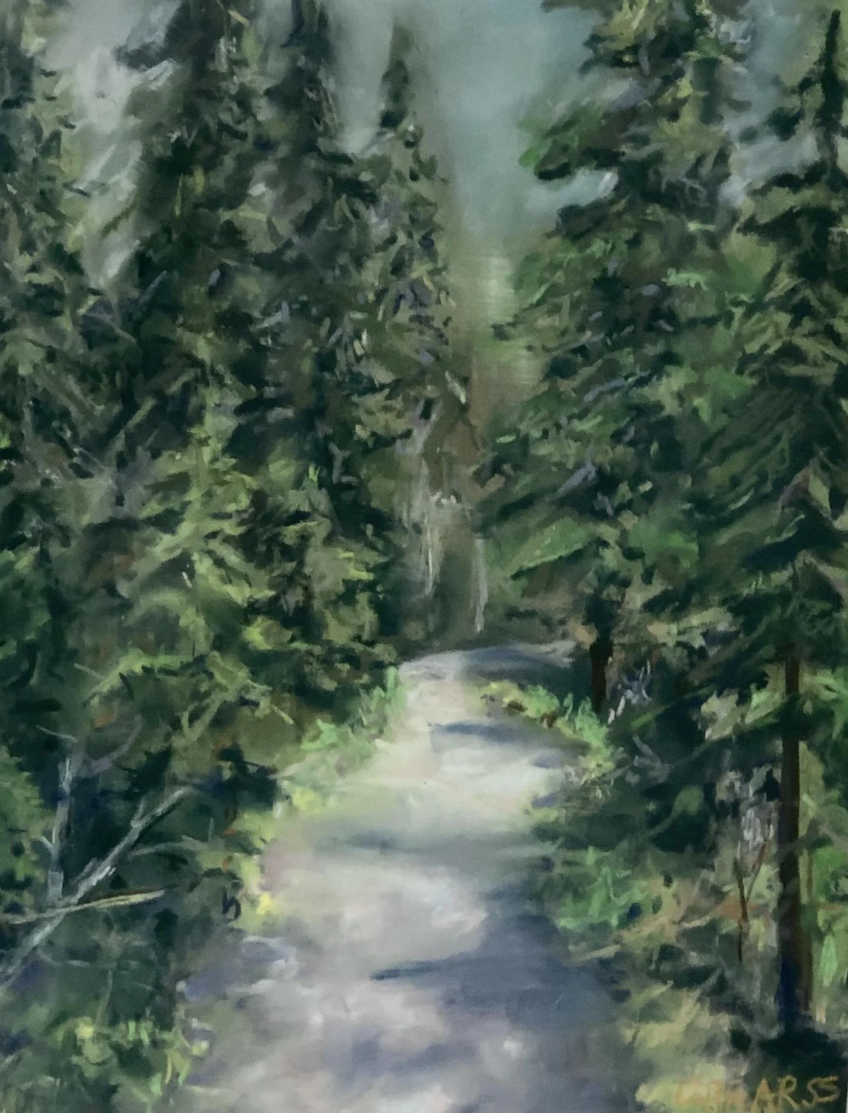 Forest Path Cheryl Ann Bearss Pastel 11 x 14 in. Click image to enlarge ⦿ Inquire