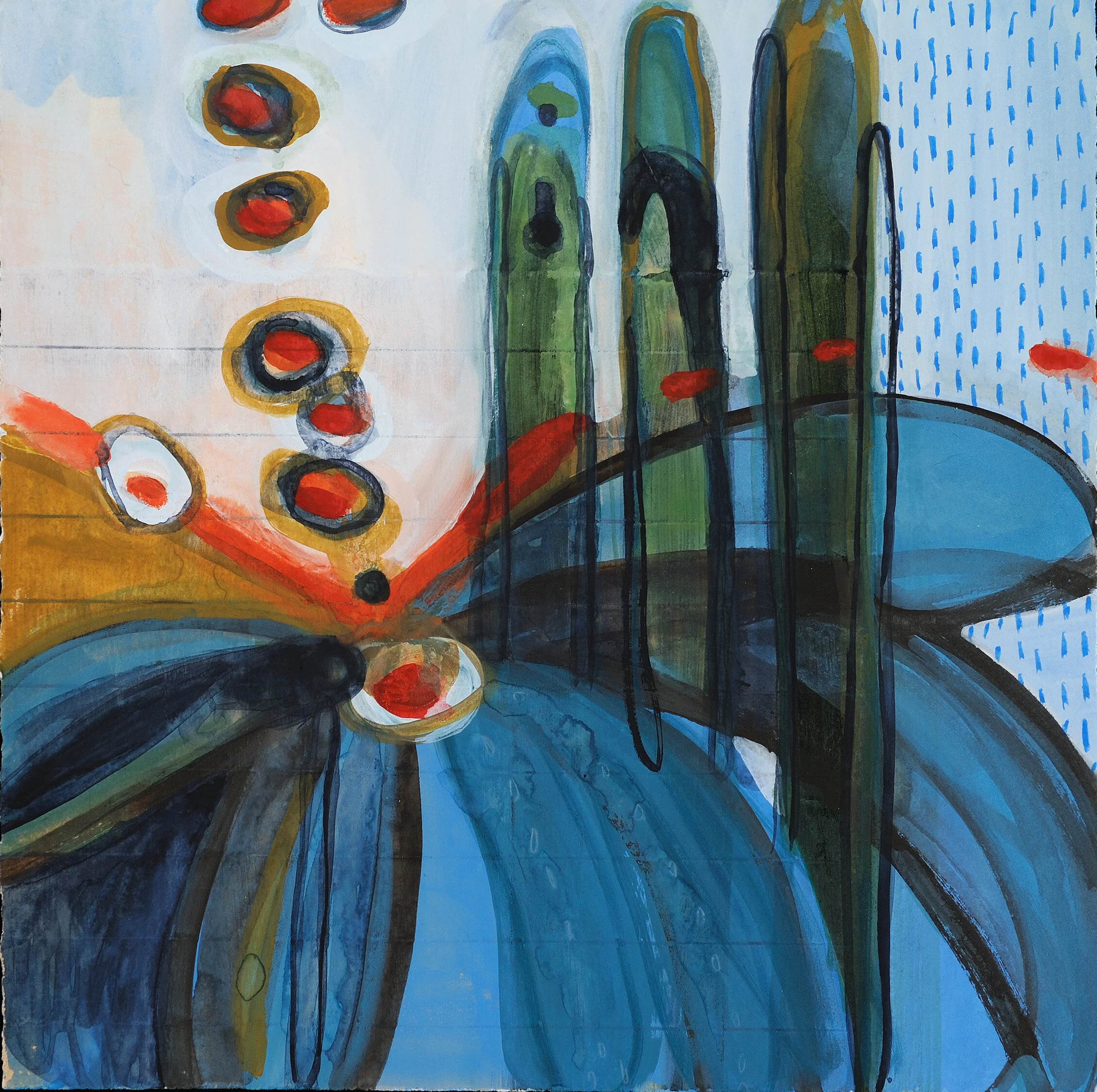 Lily Pond Study Kimberley Bursic Collagraph with gouache on paper 12 x 12 in. framed (10 x 10 in. unframed) Click image to enlarge ⦿ Inquire