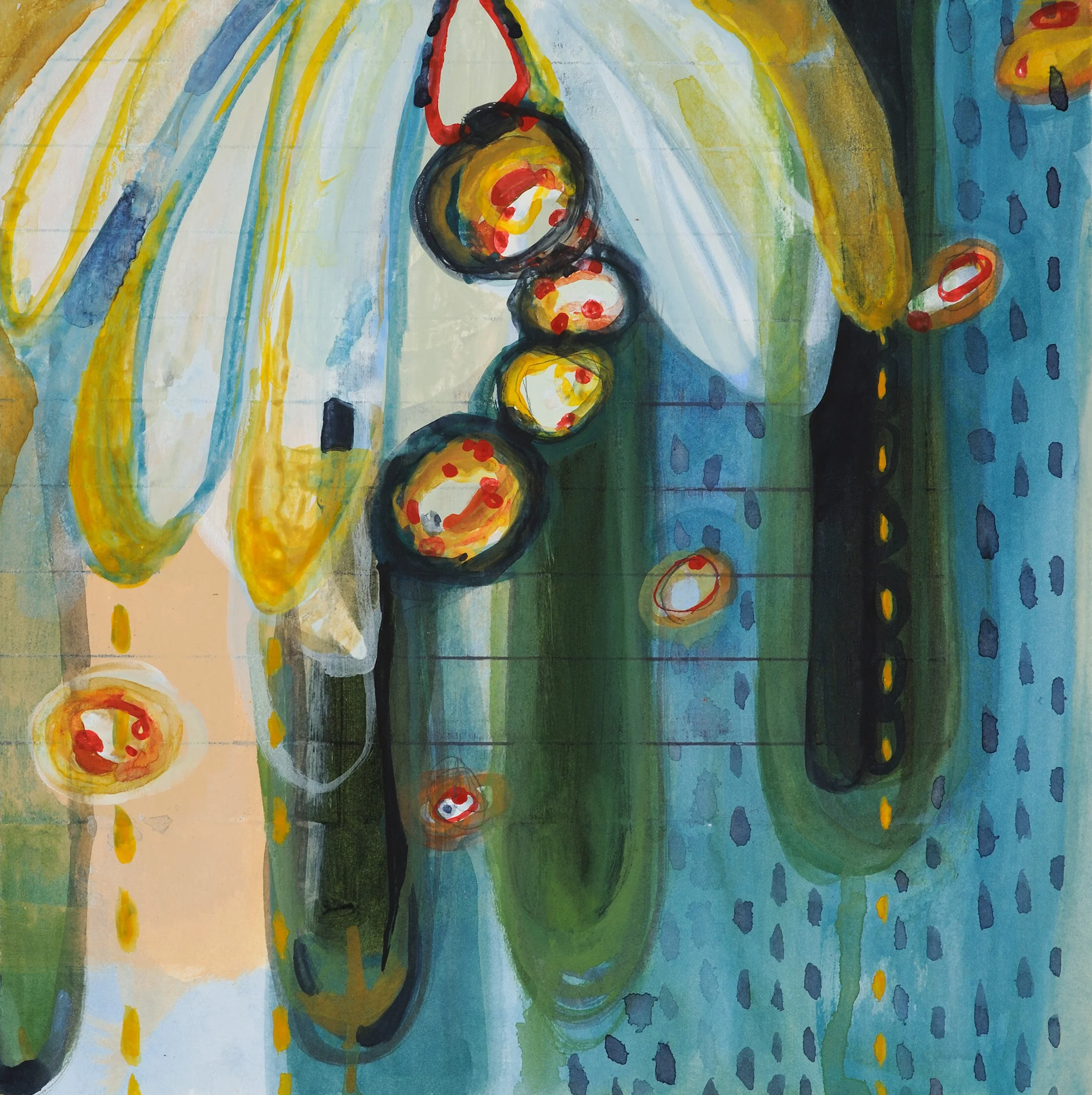 Pond Study Kimberley Bursic Collagraph with gouache on paper 12 x 12 in. framed (10 x 10 in. unframed) Click image to enlarge ⦿ Inquire