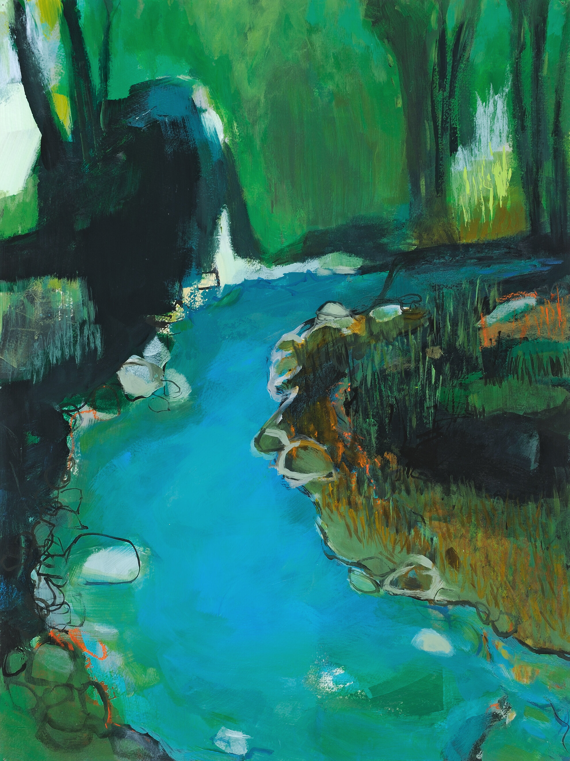 Permanent Green Jennifer Duncan Acrylic on paper 30 x 24 in. framed (24 x 18 in. unframed) Click image to enlarge ⦿ Inquire