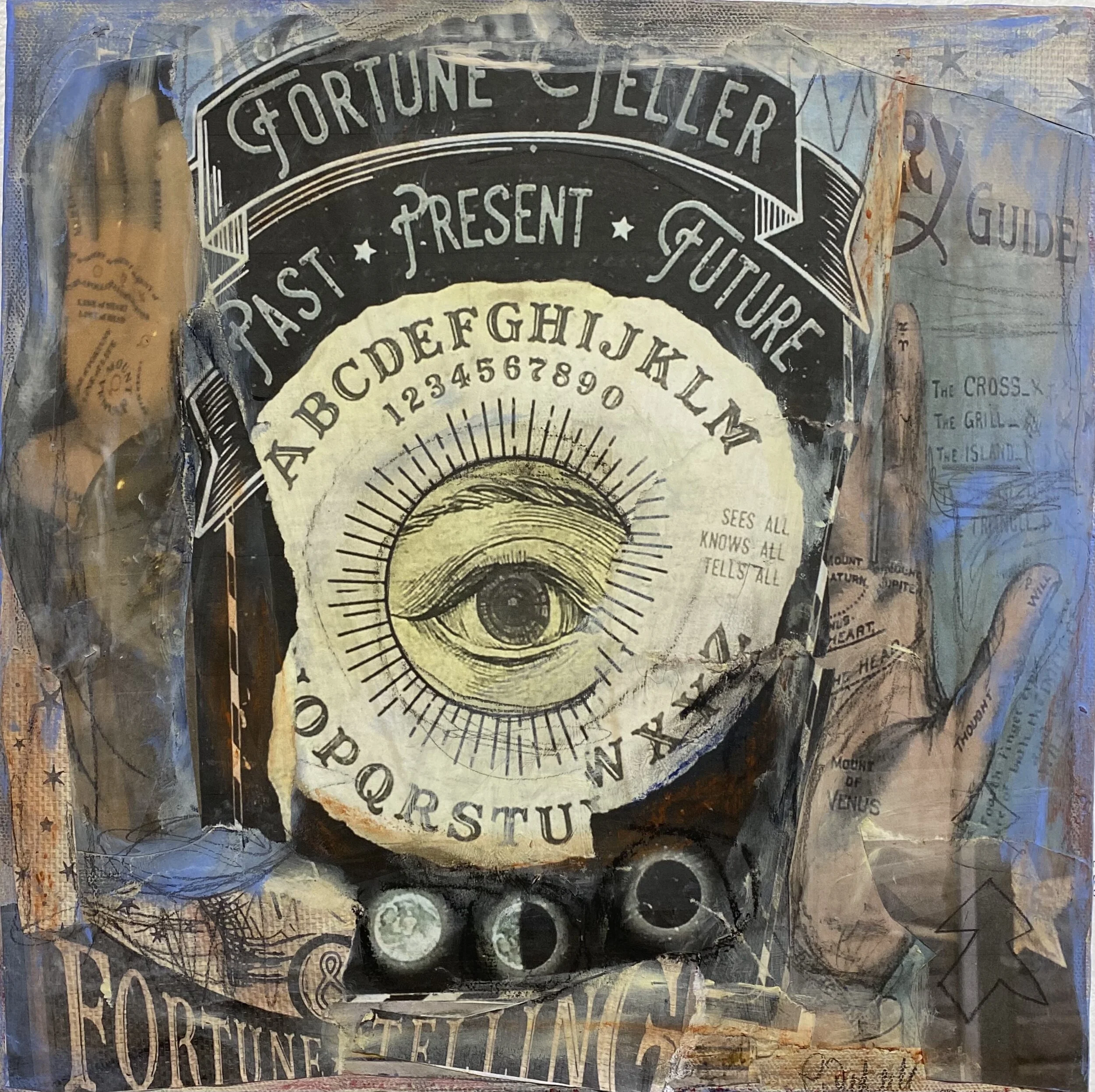 Your Palm Reveals All Pam Frederick Photo-collage on canvas $275 Click image to enlarge ⦿ Inquire